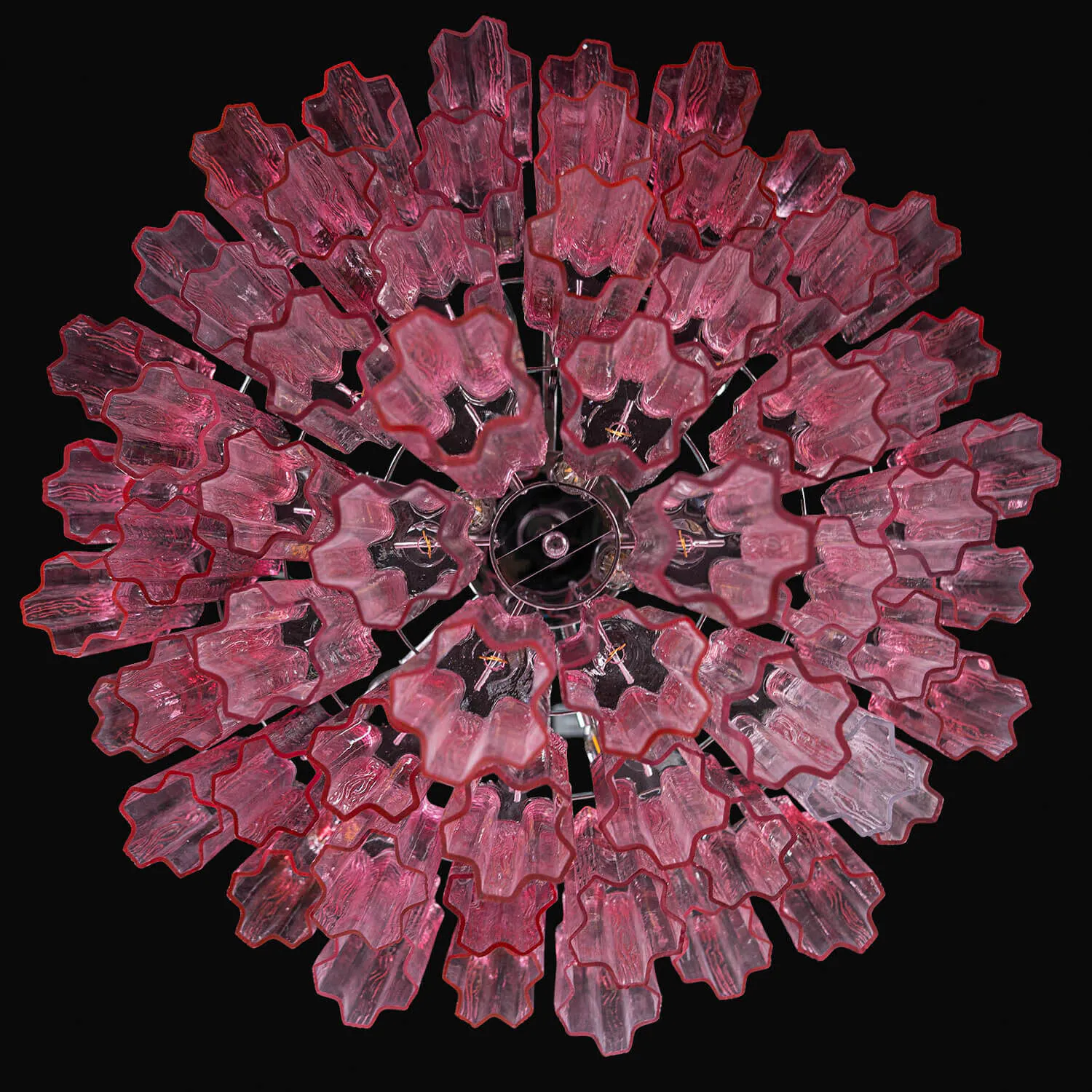 Kristallkrona Ø75cm Rosa/Krom - Cagliari
