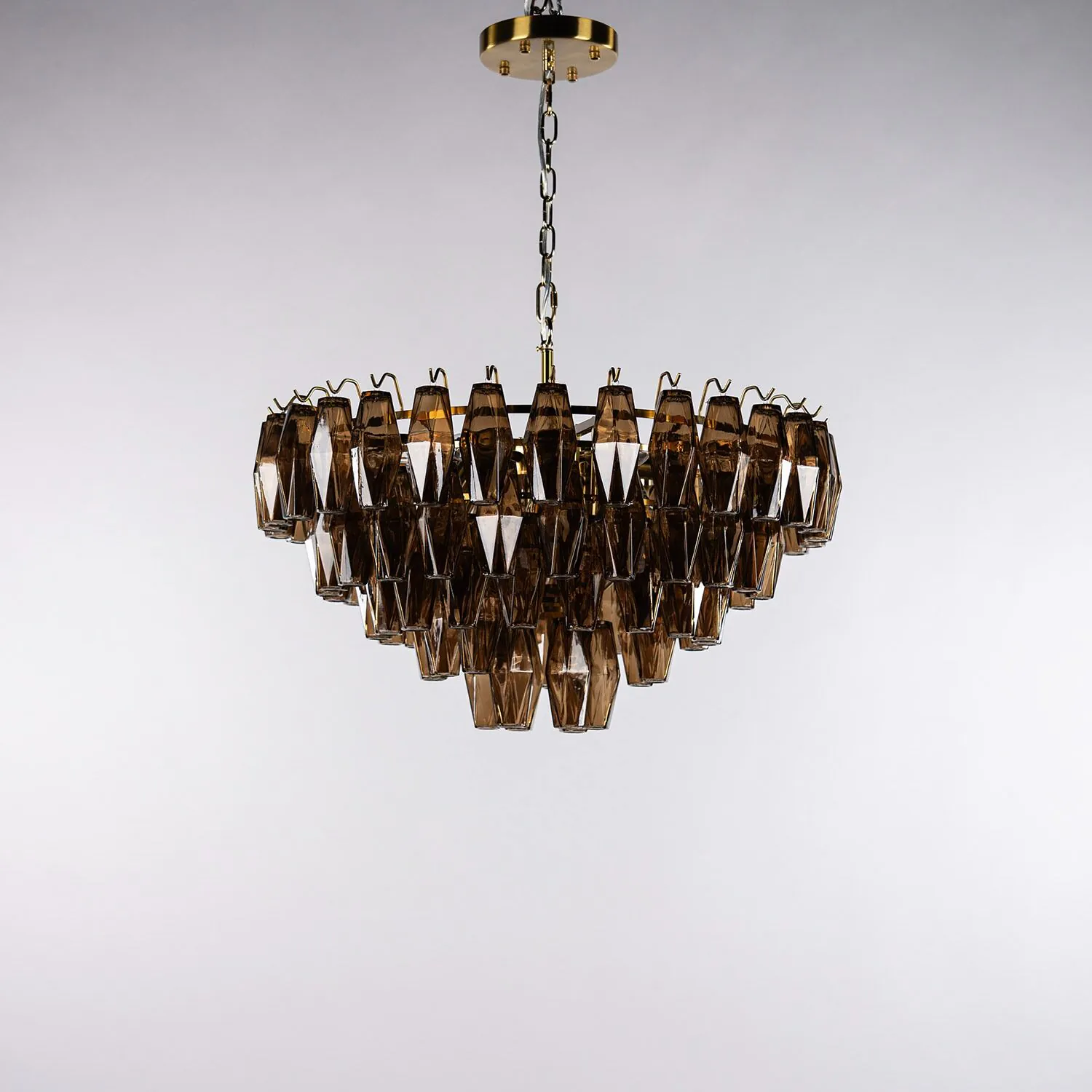 Kristallkrona Ø76xH50cm Mässing/Cognac - Catania