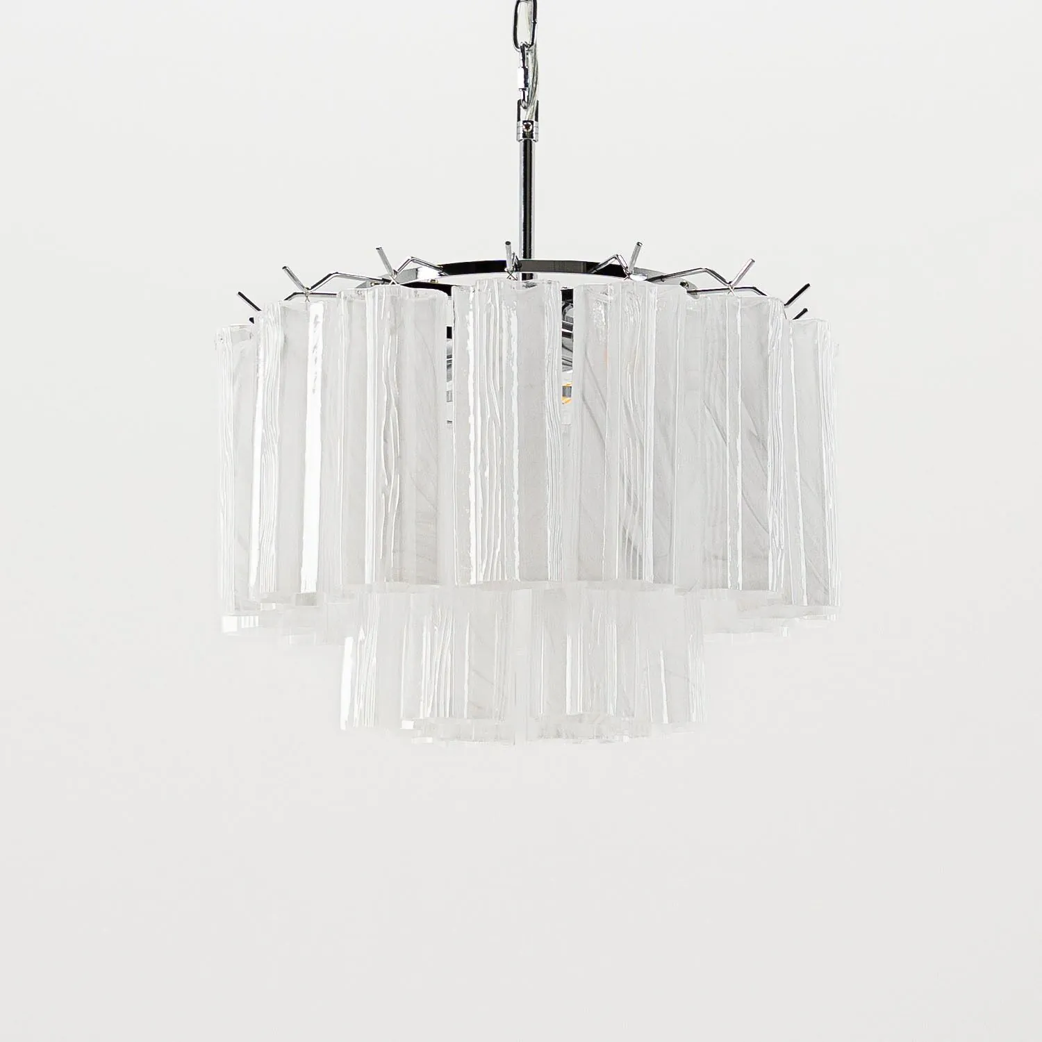Kristallkrona Ø45 Vit Alabaster/Krom - Cagliari