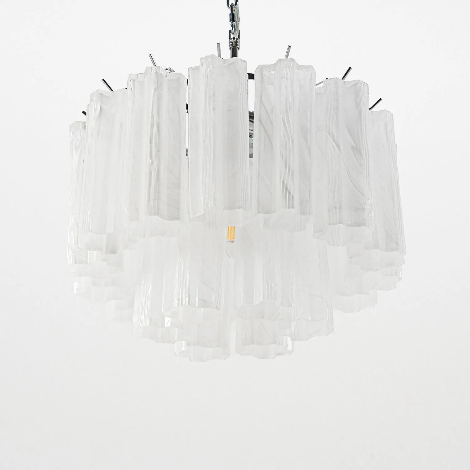 Kristallkrona Ø45 Vit Alabaster/Krom - Cagliari