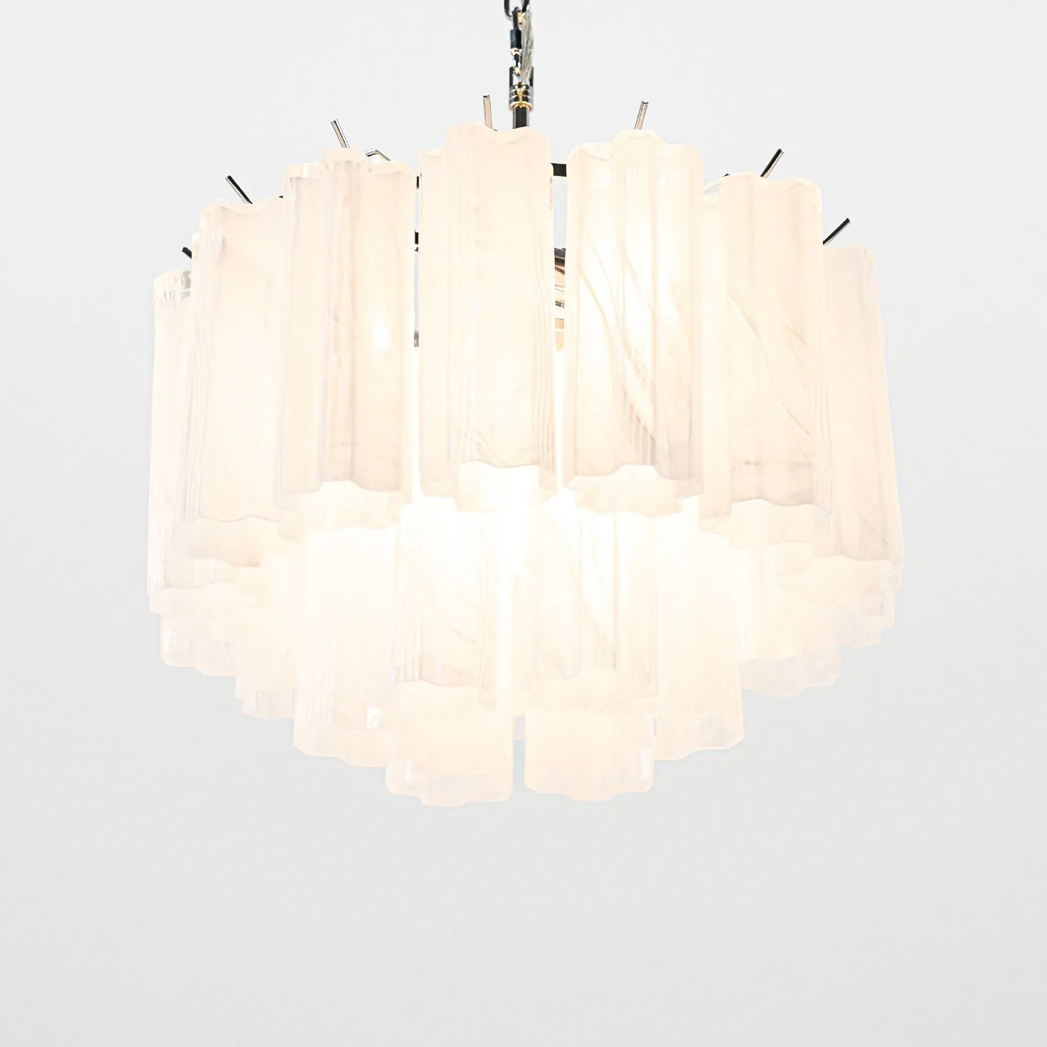 Kristallkrona Ø45 Vit Alabaster/Krom - Cagliari