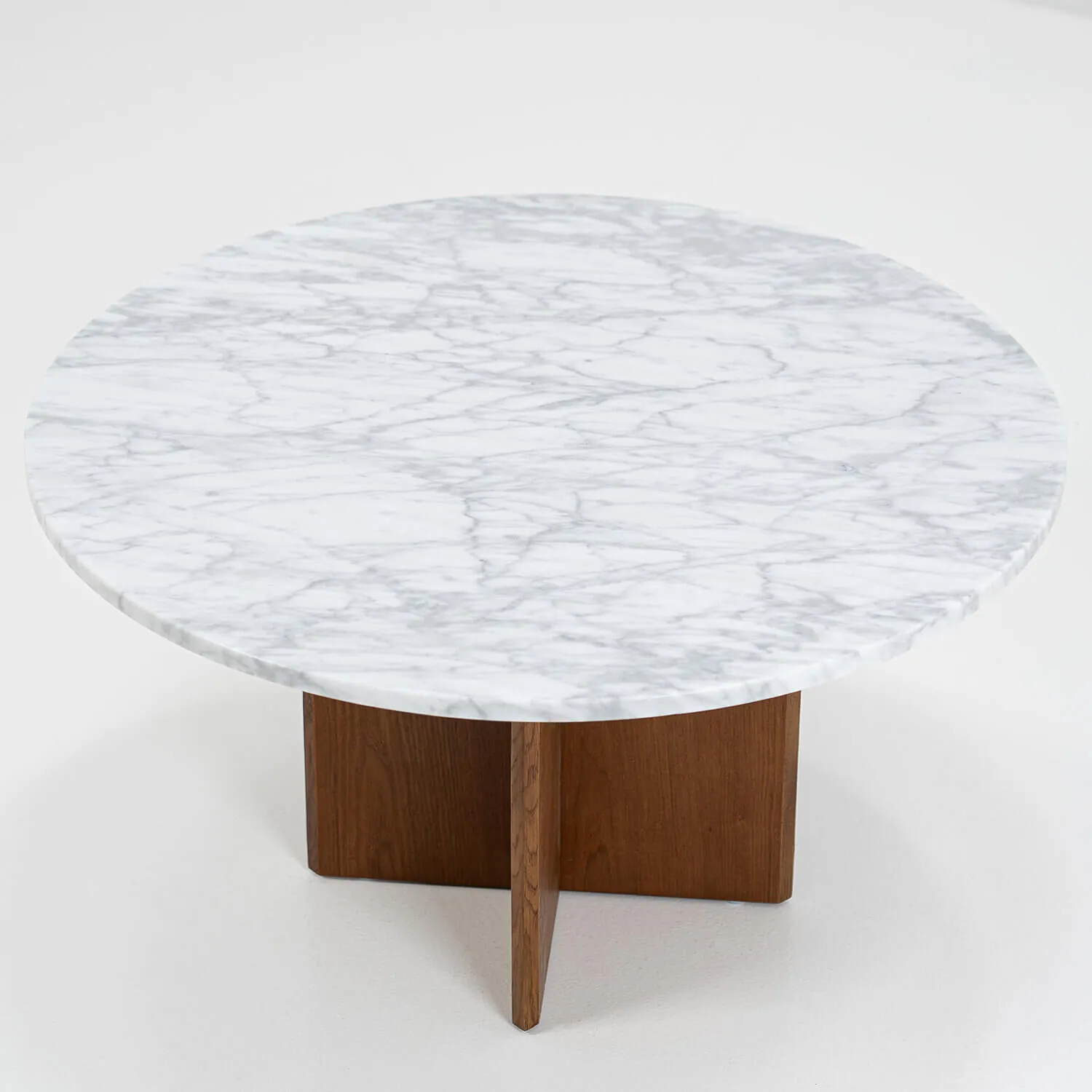 Soffbord Ø80cm Valnöt/Vit Marmor - Matisse