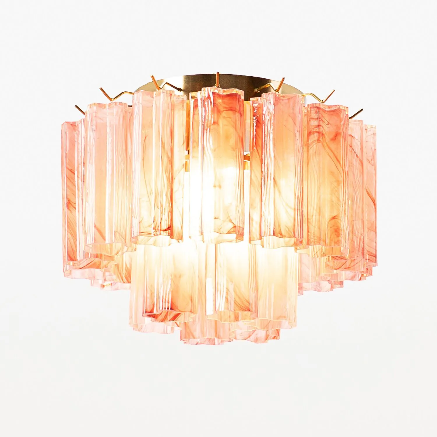 Taklampa Hall Ø45 Rosa Alabaster/Mässing - Cagliari