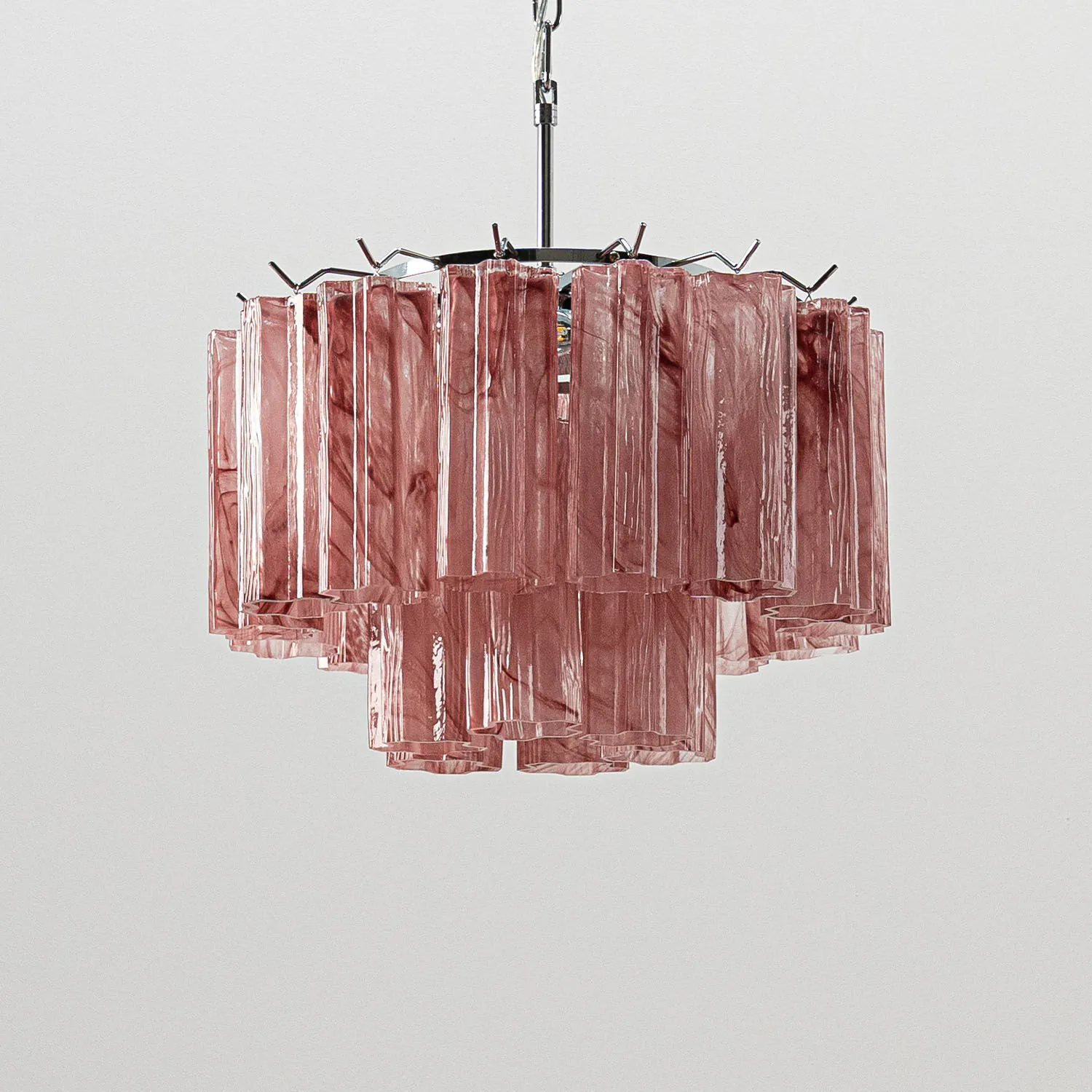 Kristallkrona Ø45 Rosa Alabaster/Krom - Cagliari