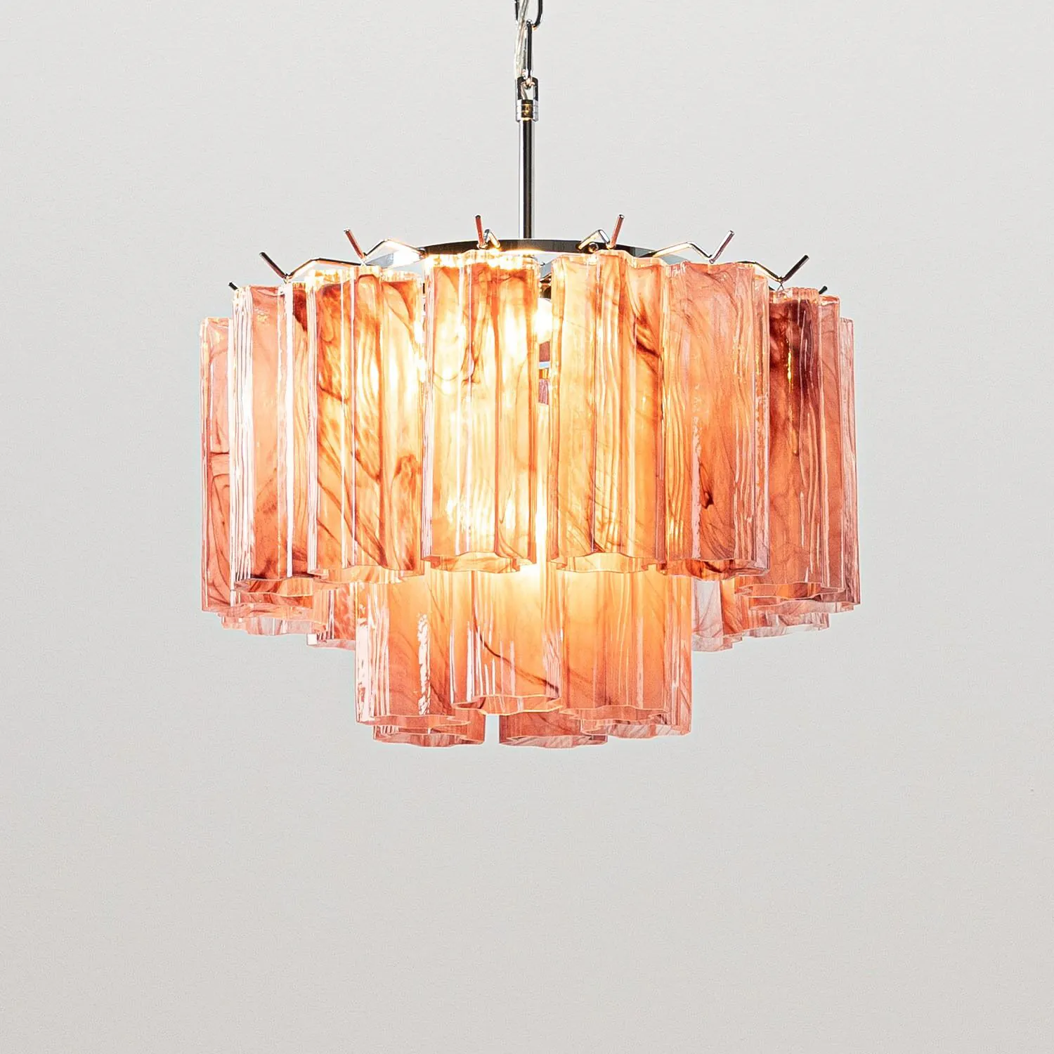 Kristallkrona Ø45 Rosa Alabaster/Krom - Cagliari
