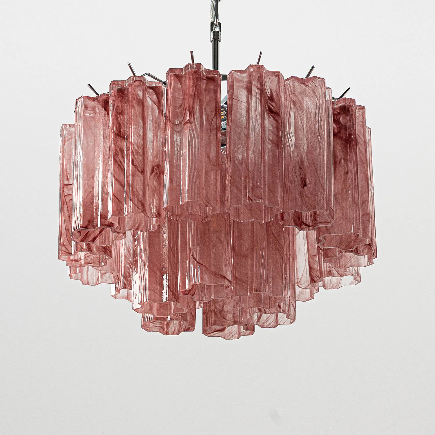 Kristallkrona Ø45 Rosa Alabaster/Krom - Cagliari