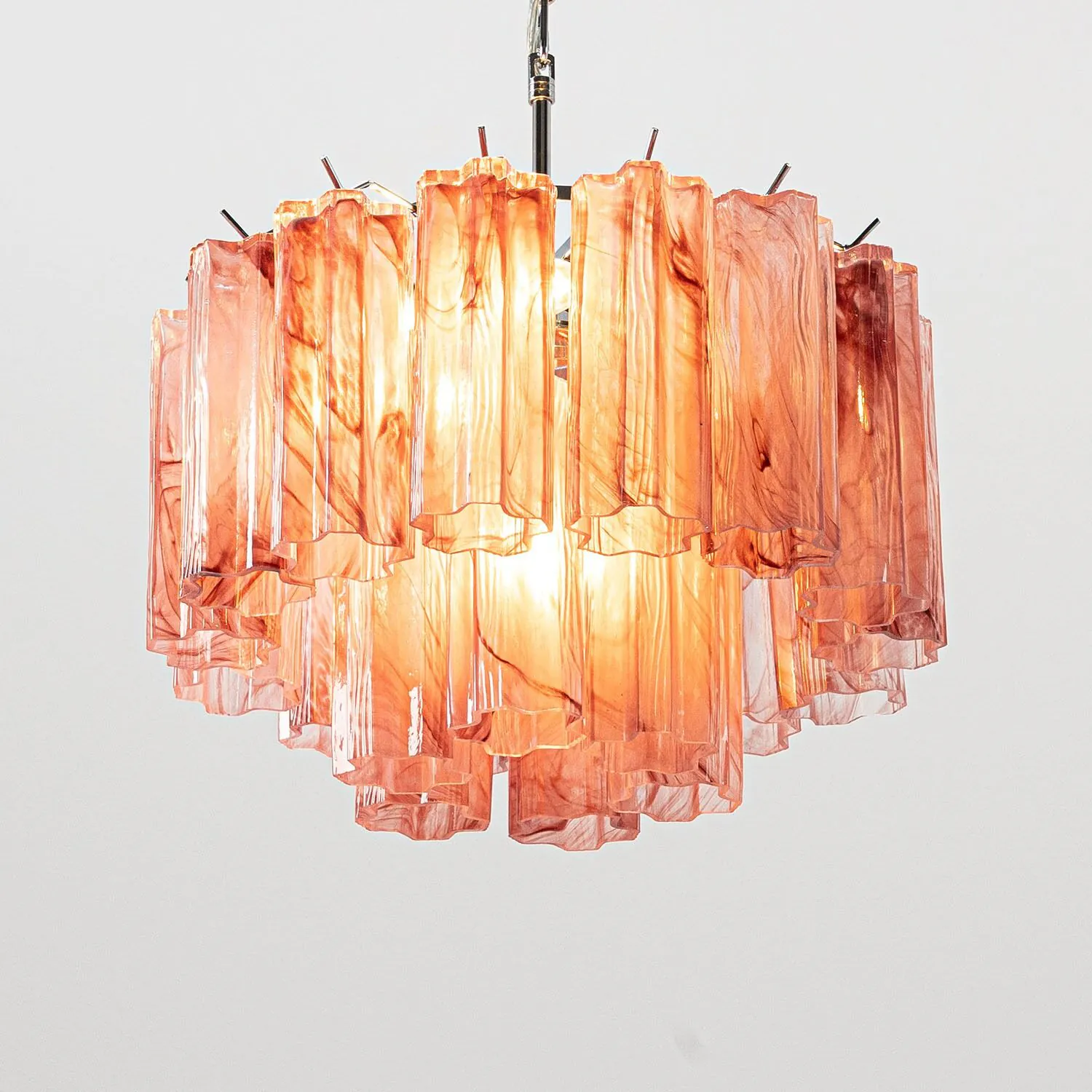 Kristallkrona Ø45 Rosa Alabaster/Krom - Cagliari