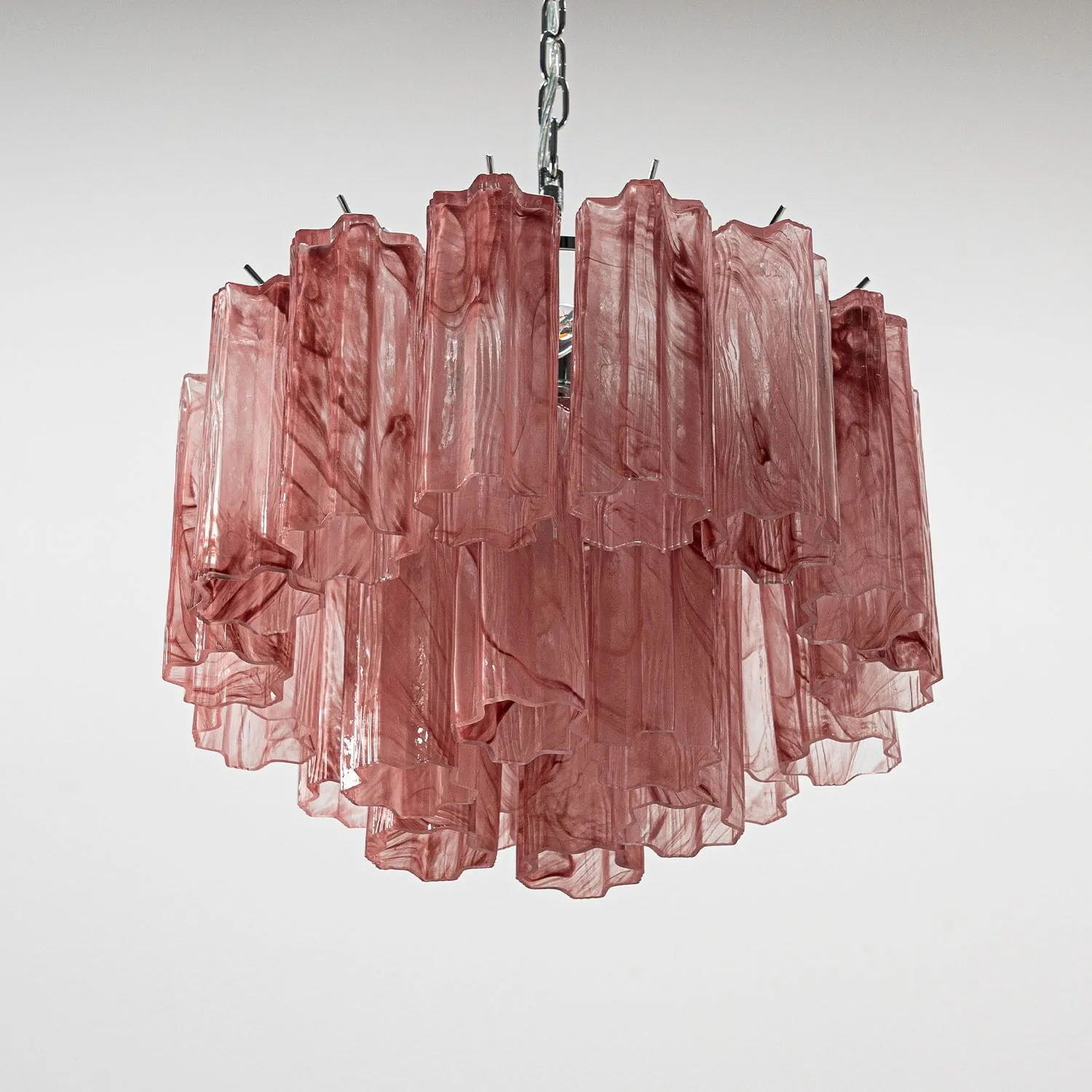 Kristallkrona Ø45 Rosa Alabaster/Krom - Cagliari