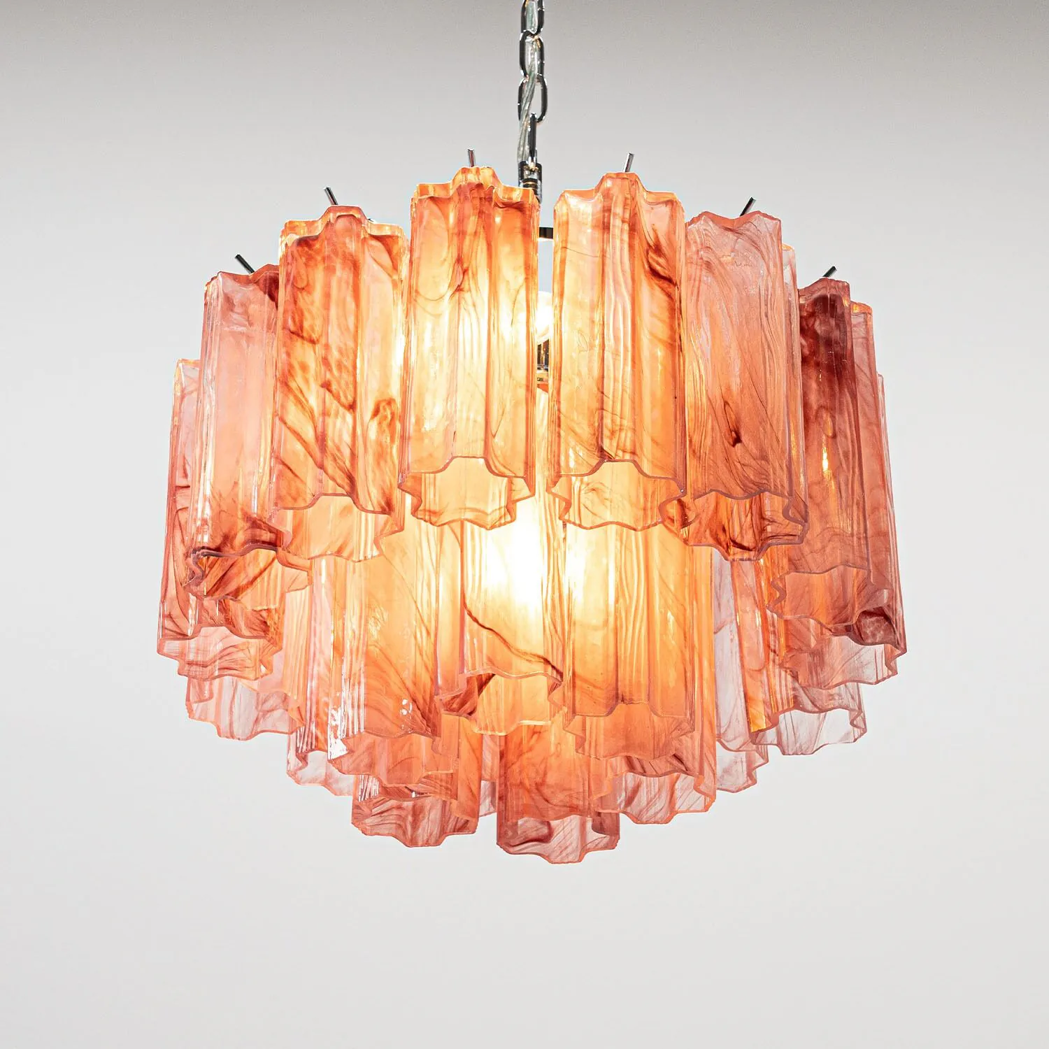 Kristallkrona Ø45 Rosa Alabaster/Krom - Cagliari