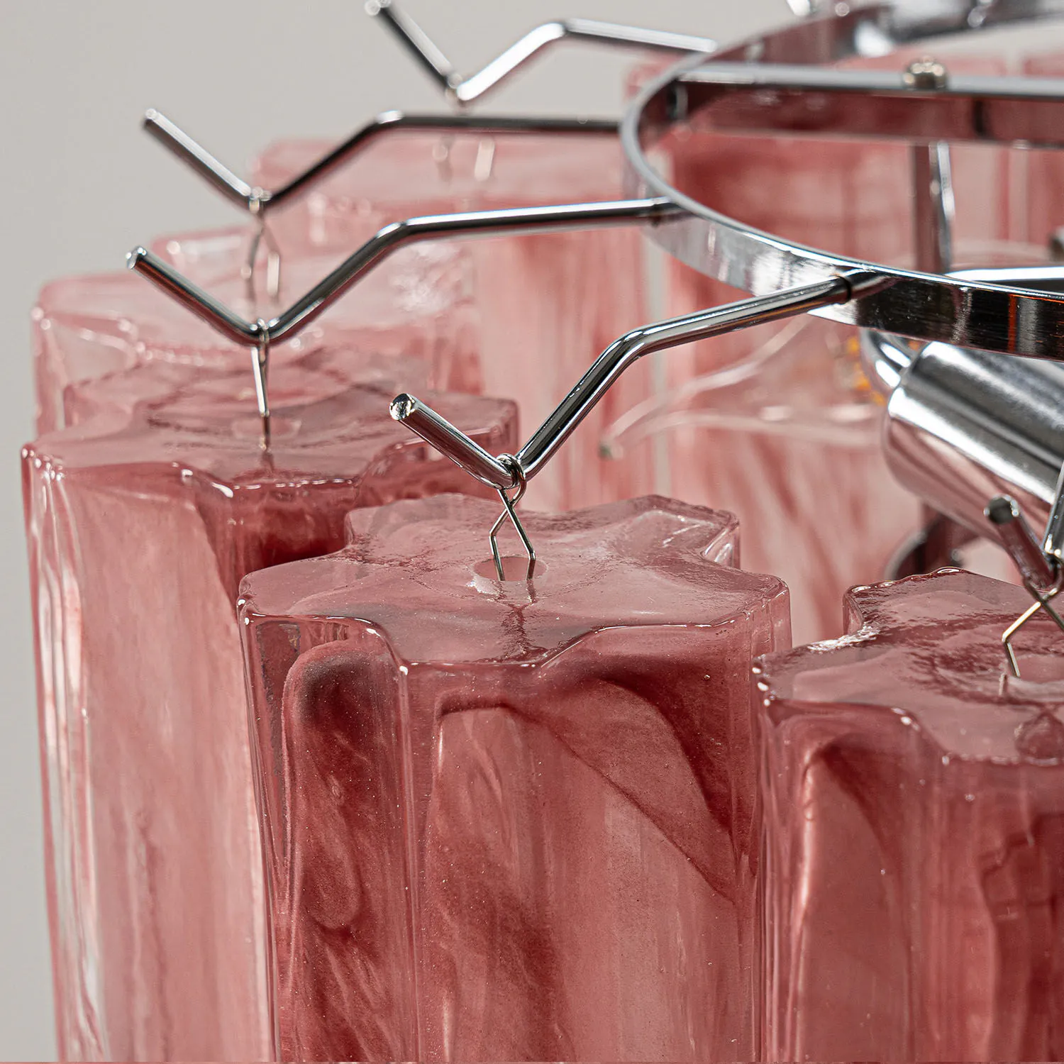 Kristallkrona Ø45 Rosa Alabaster/Krom - Cagliari