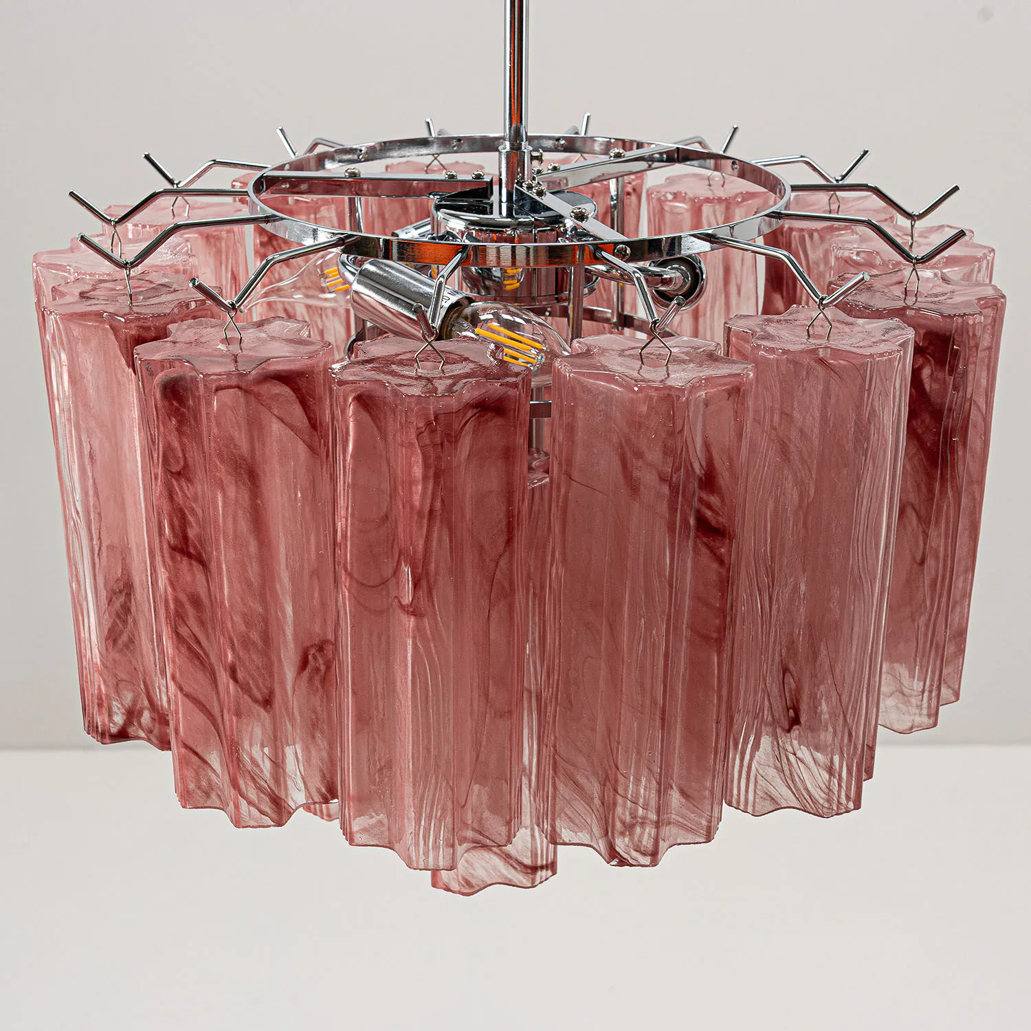 Kristallkrona Ø45 Rosa Alabaster/Krom - Cagliari