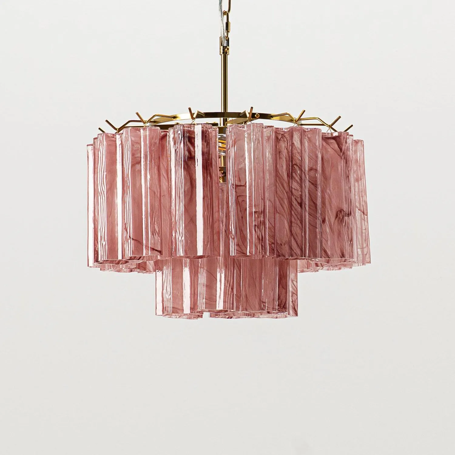 Kristallkrona Ø45 Rosa Alabaster/Mässing - Cagliari