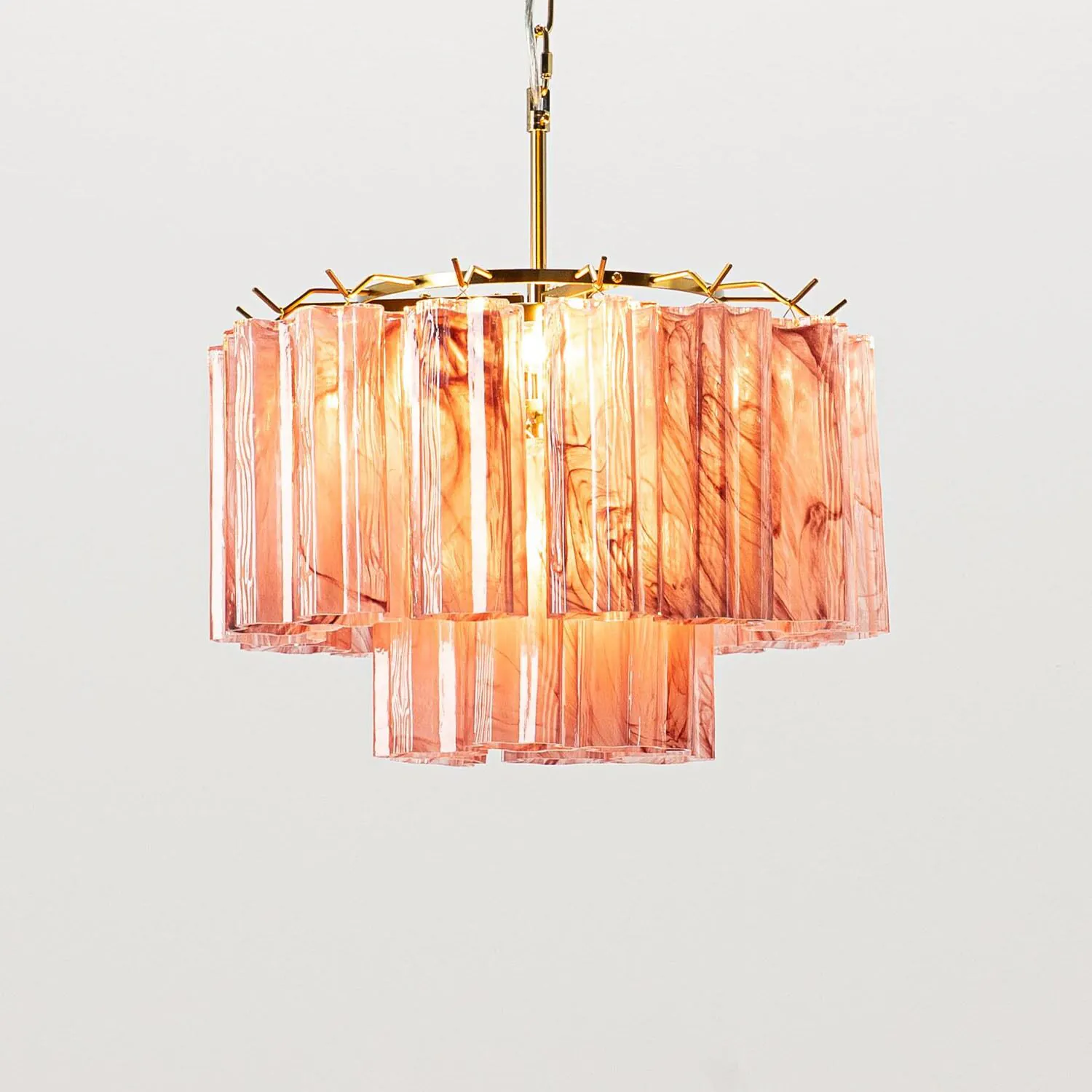 Kristallkrona Ø45 Rosa Alabaster/Mässing - Cagliari