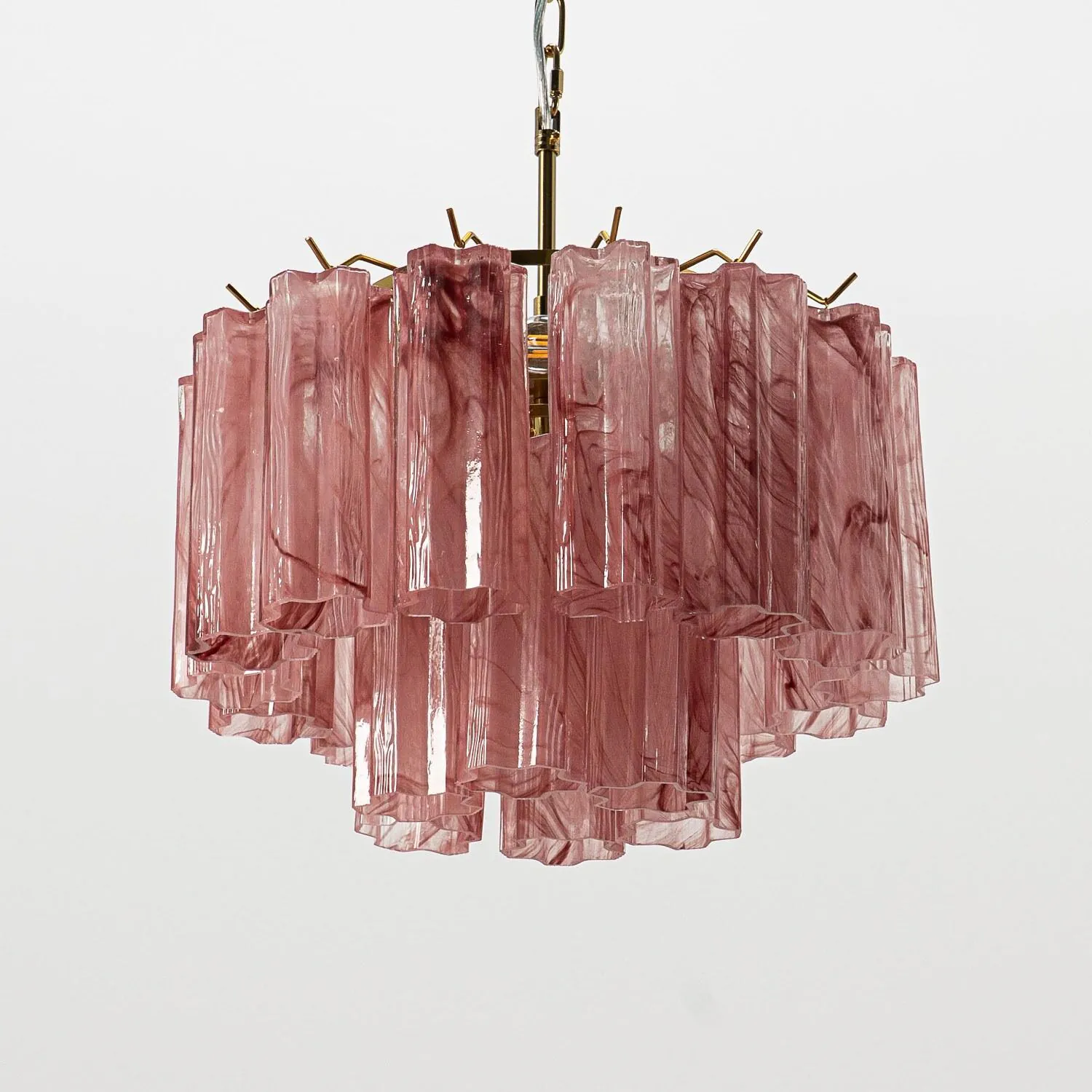 Kristallkrona Ø45 Rosa Alabaster/Mässing - Cagliari