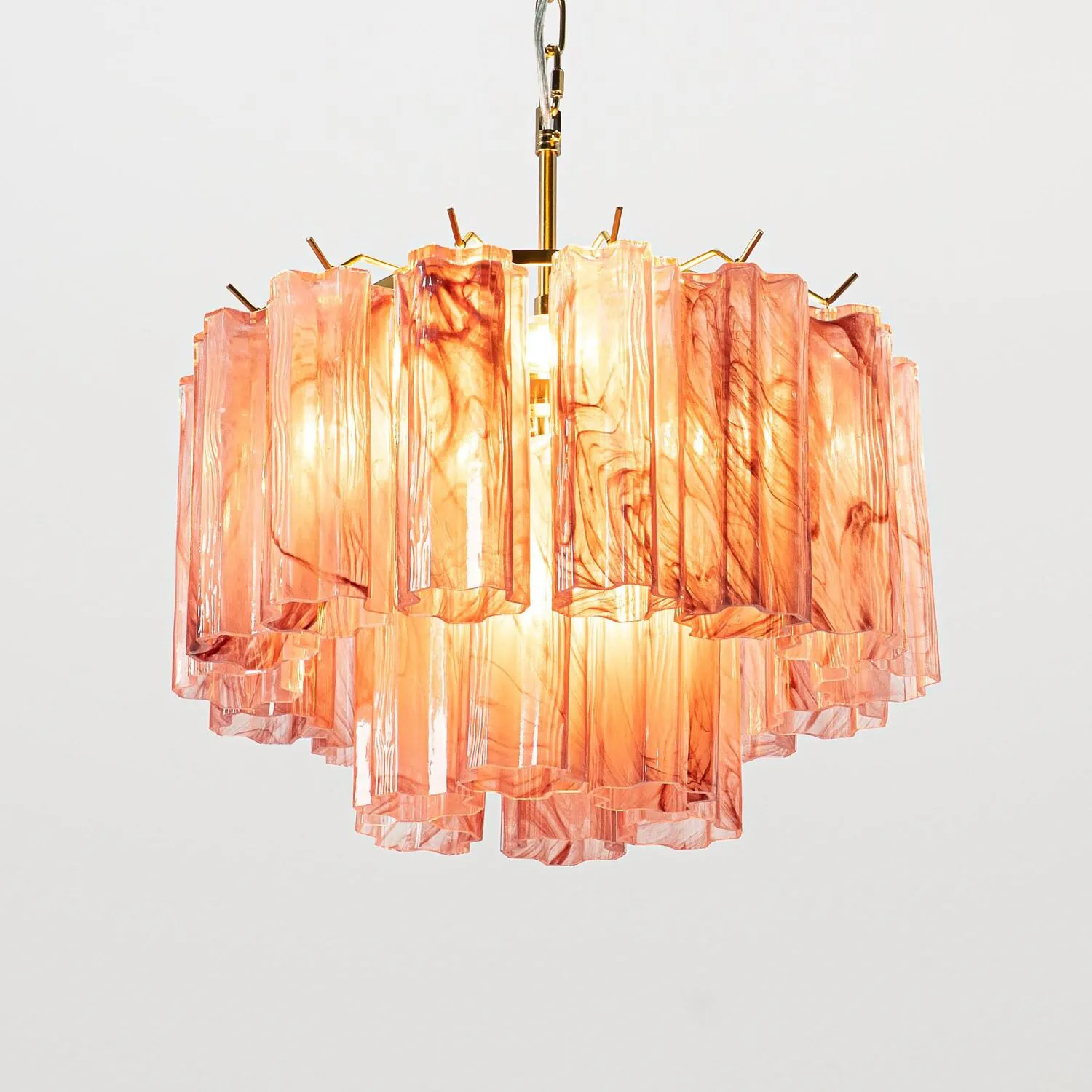 Kristallkrona Ø45 Rosa Alabaster/Mässing - Cagliari