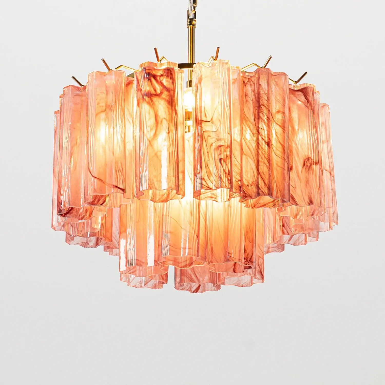 Kristallkrona Ø45 Rosa Alabaster/Mässing - Cagliari