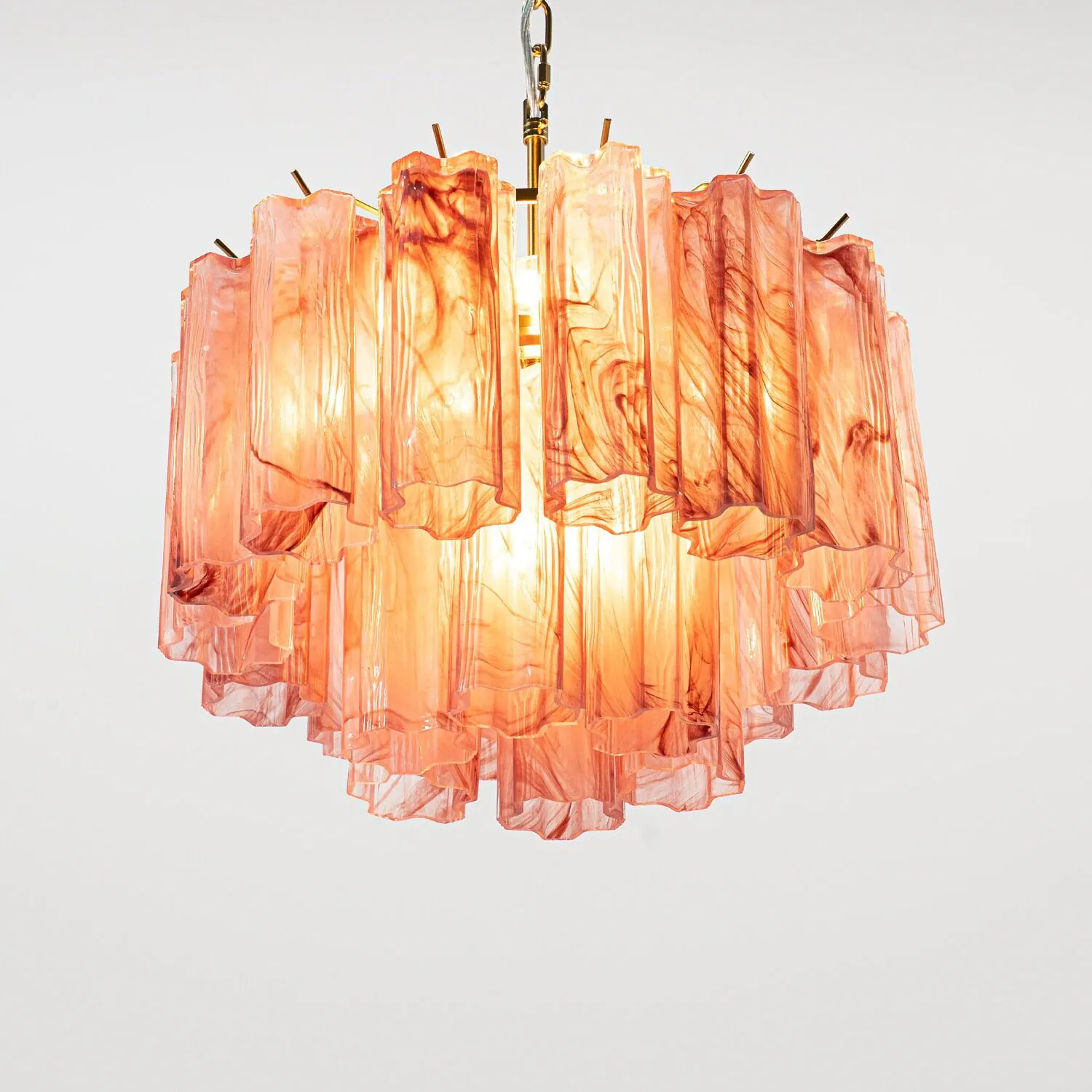 Kristallkrona Ø45 Rosa Alabaster/Mässing - Cagliari