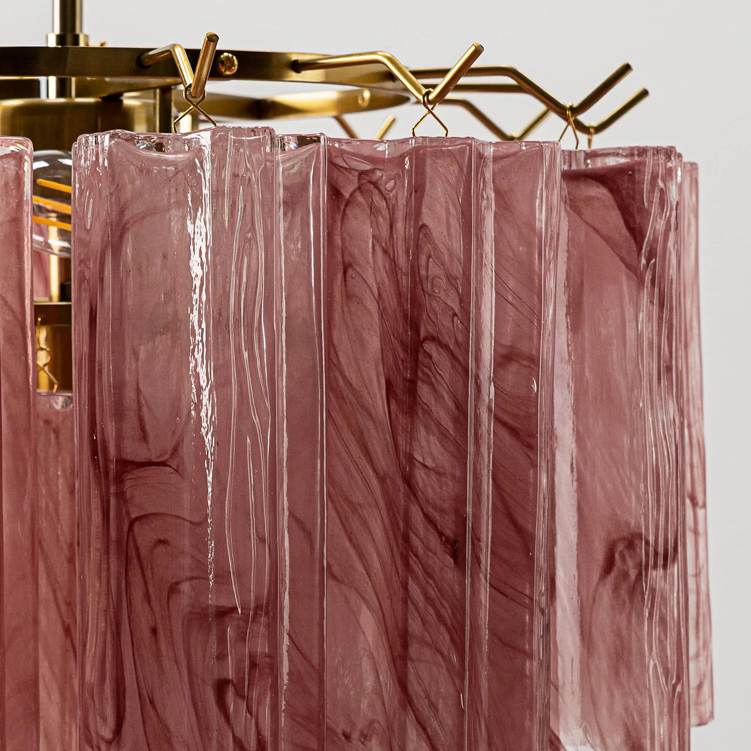 Kristallkrona Ø45 Rosa Alabaster/Mässing - Cagliari