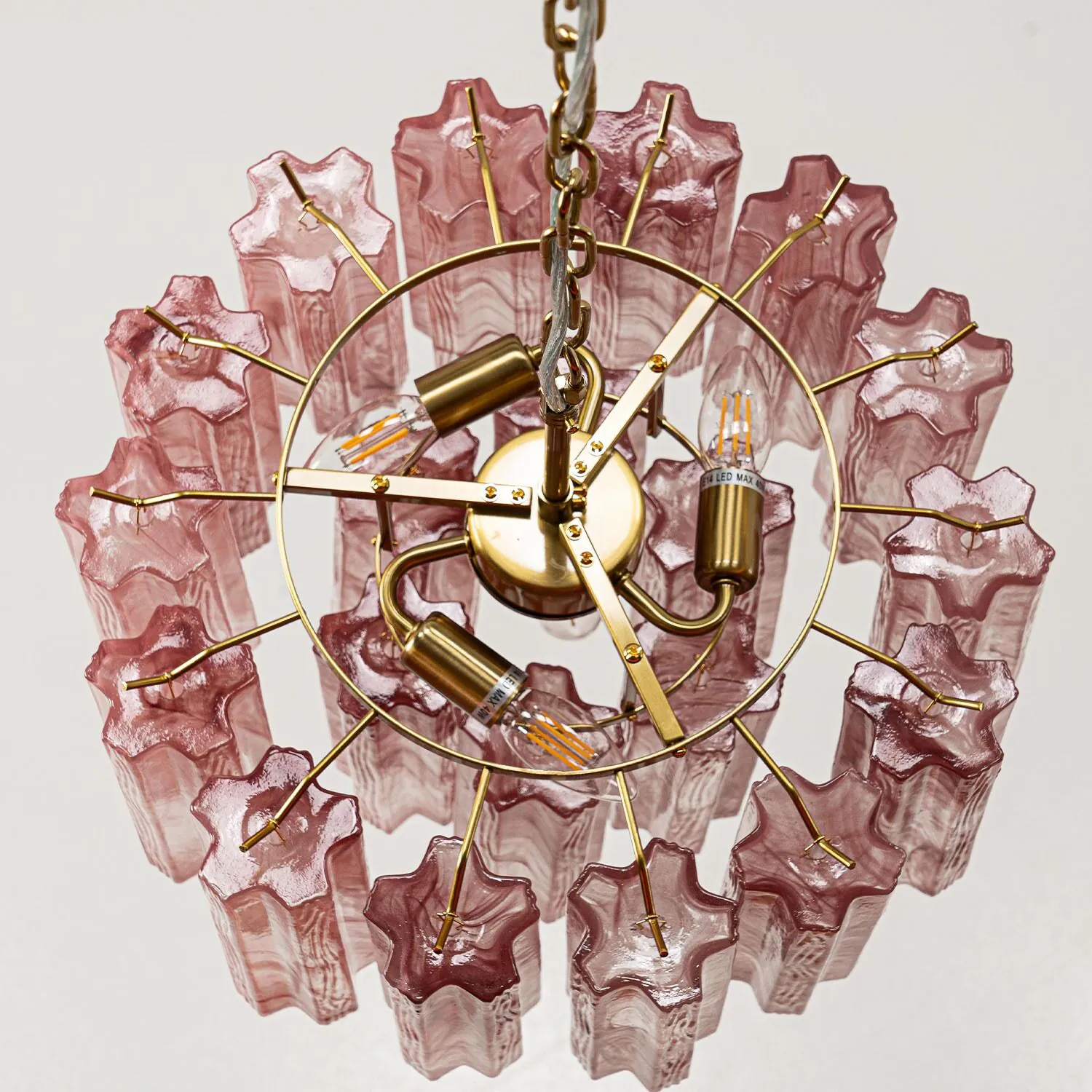 Kristallkrona Ø45 Rosa Alabaster/Mässing - Cagliari