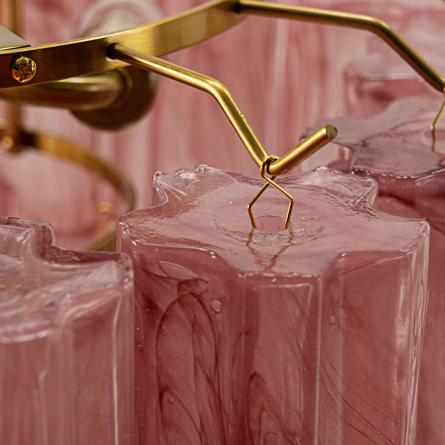 Kristallkrona Ø45 Rosa Alabaster/Mässing - Cagliari