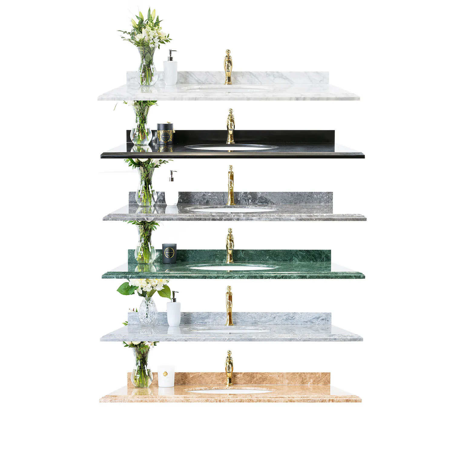 Kommod Badrum 120cm Colorado Vit - Svart Granit