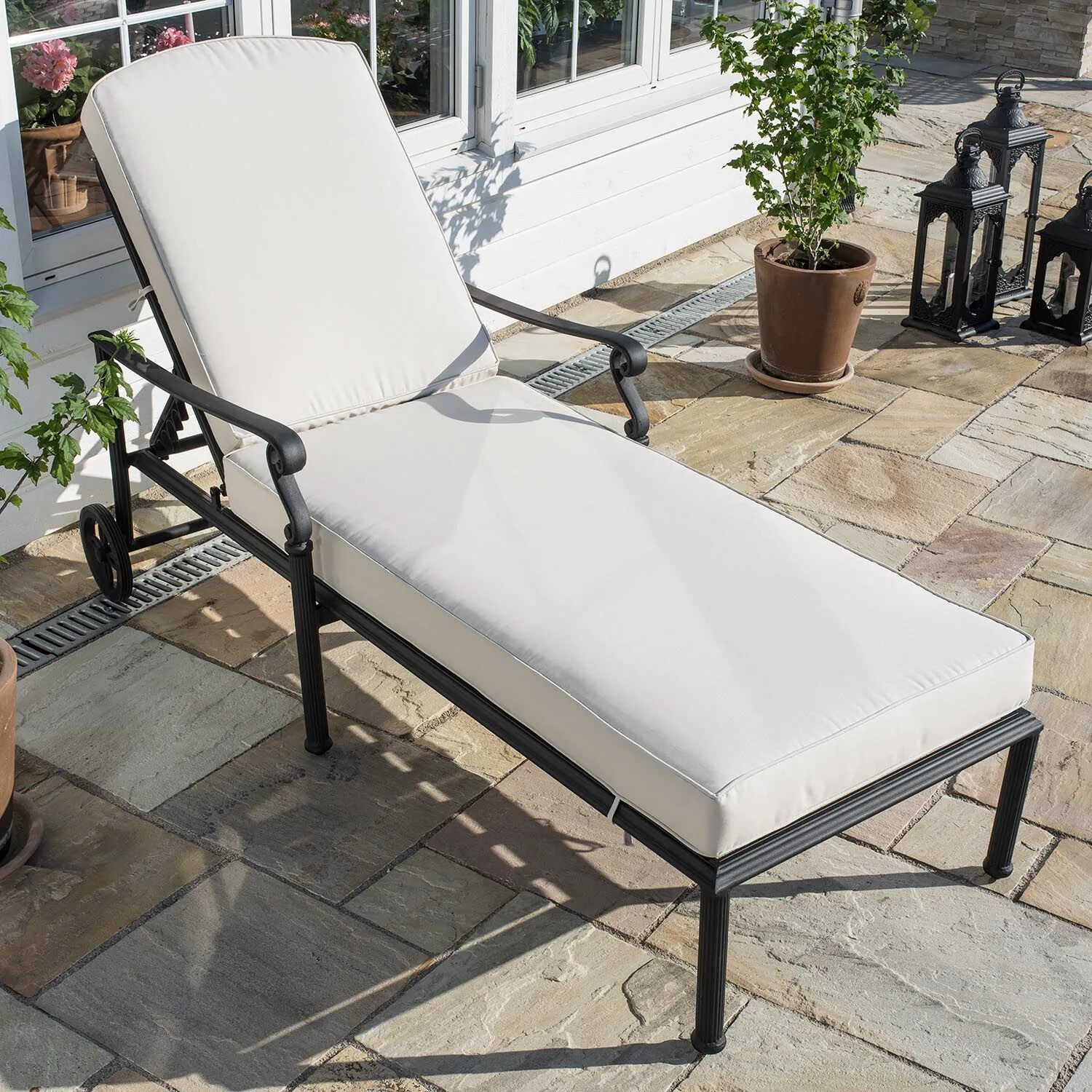 2-Pack Solsängar med Bord - Amalfi