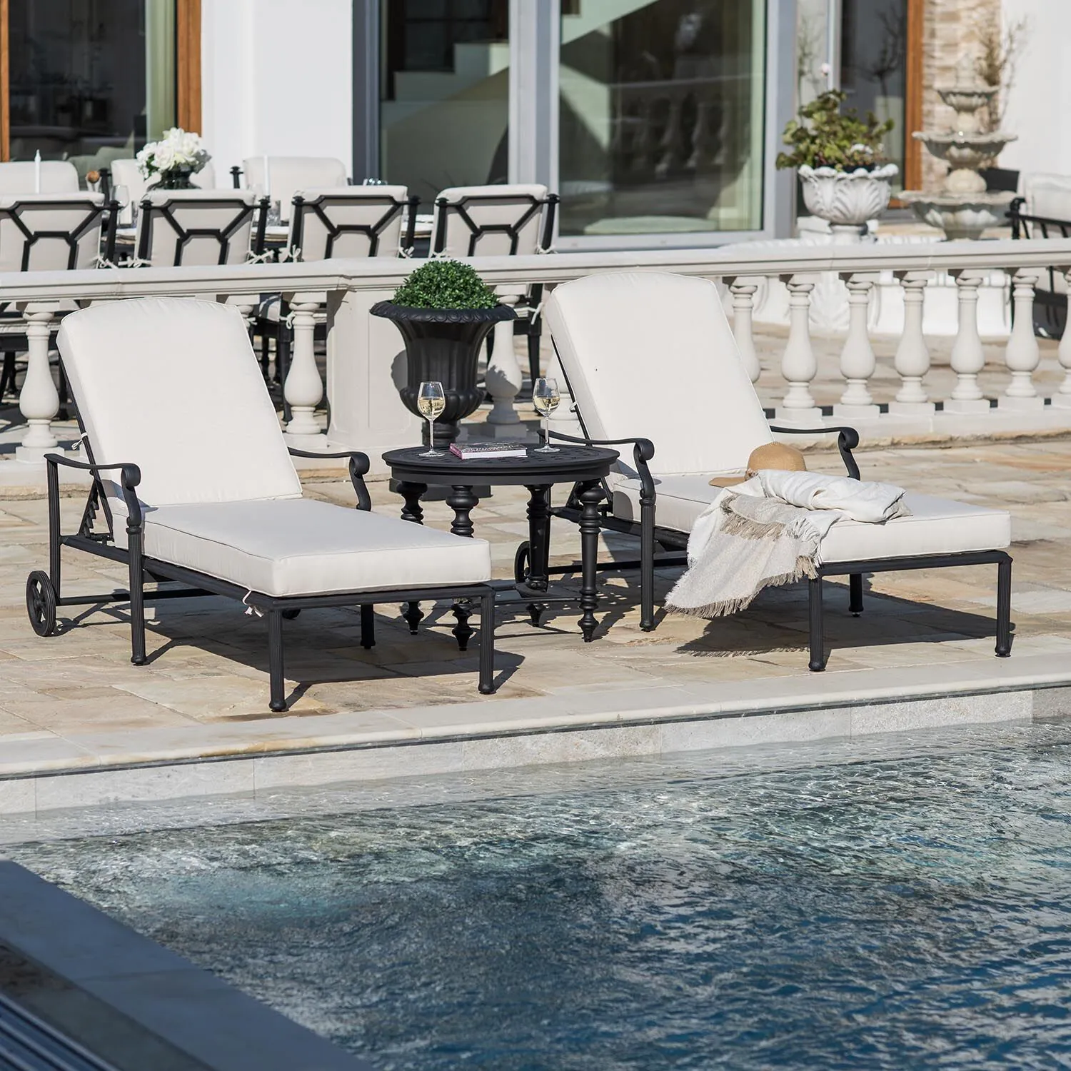 Solsäng Svart Aluminium Amalfi
