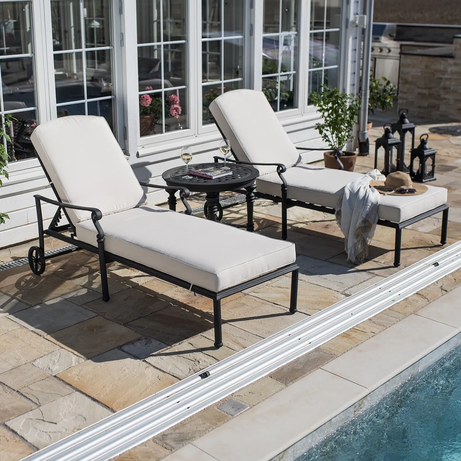 Solsäng Svart Aluminium Amalfi
