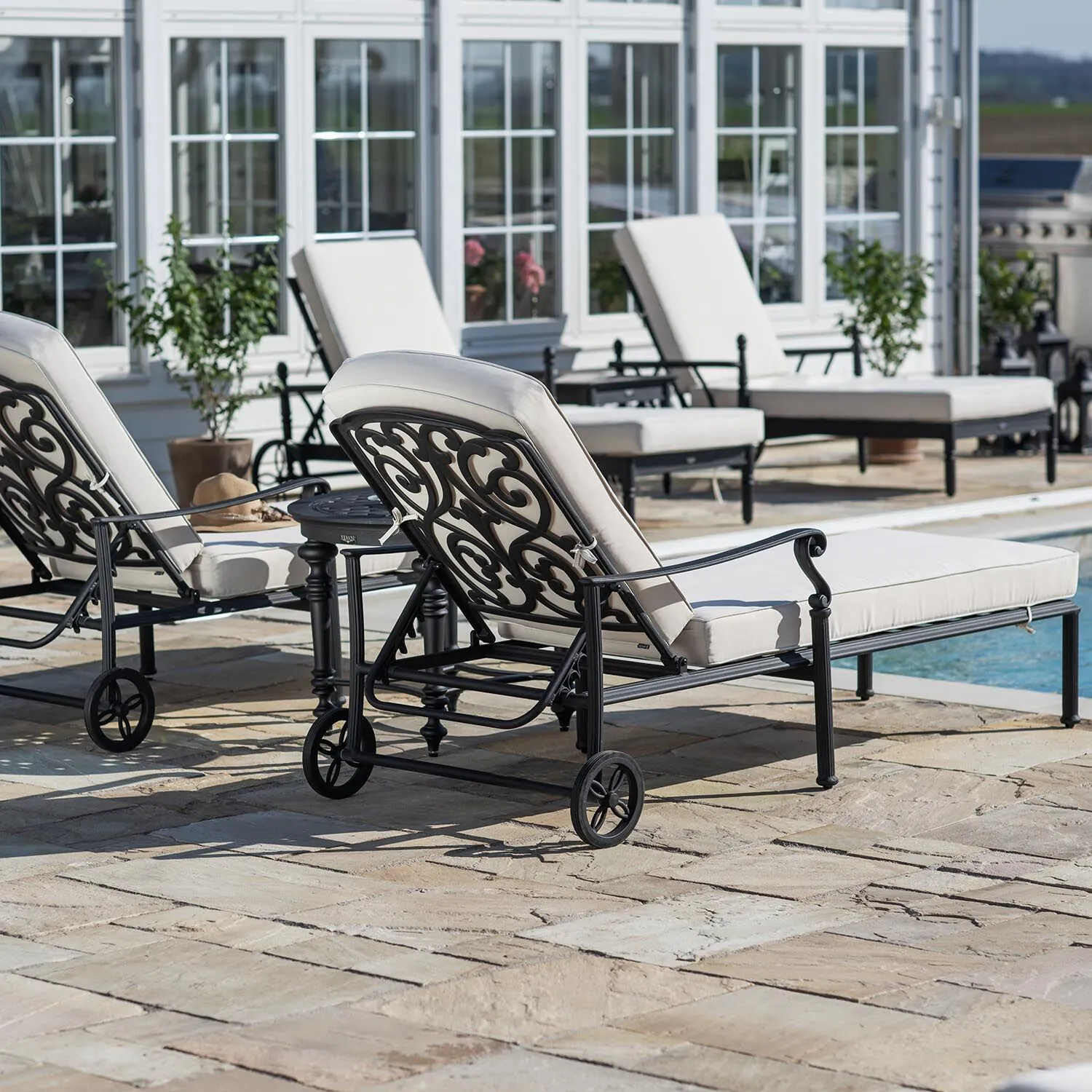 Solsäng Svart Aluminium Amalfi