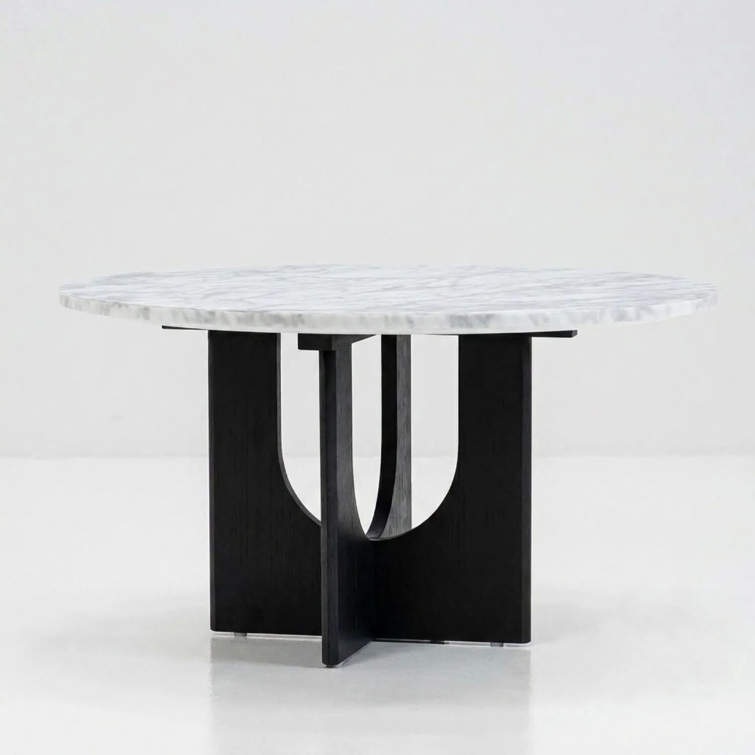 Soffbord Ø80cm Svart/Vit Marmor - André