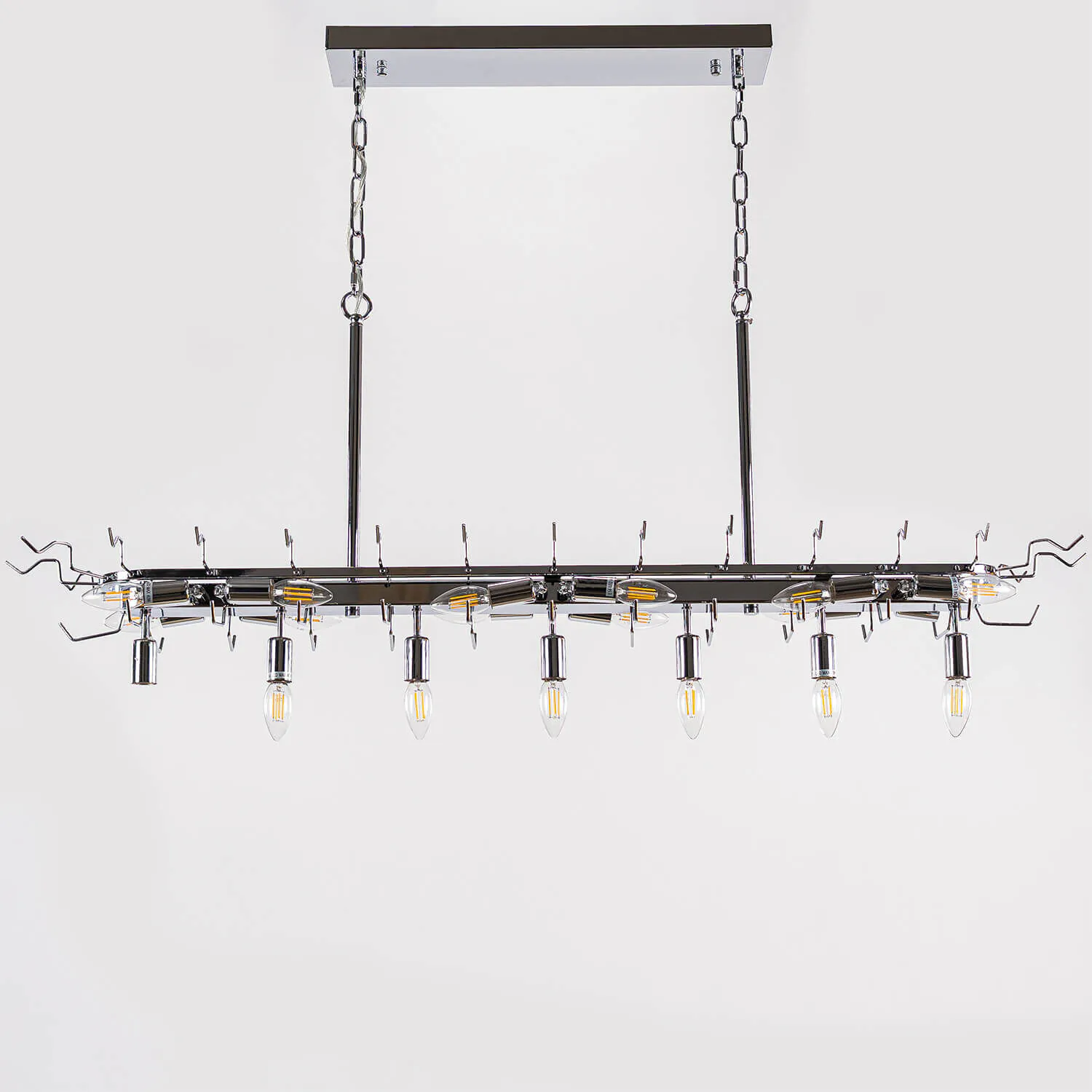 Avlång Kristallkrona 120cm Krom/Bärnsten - Livorno