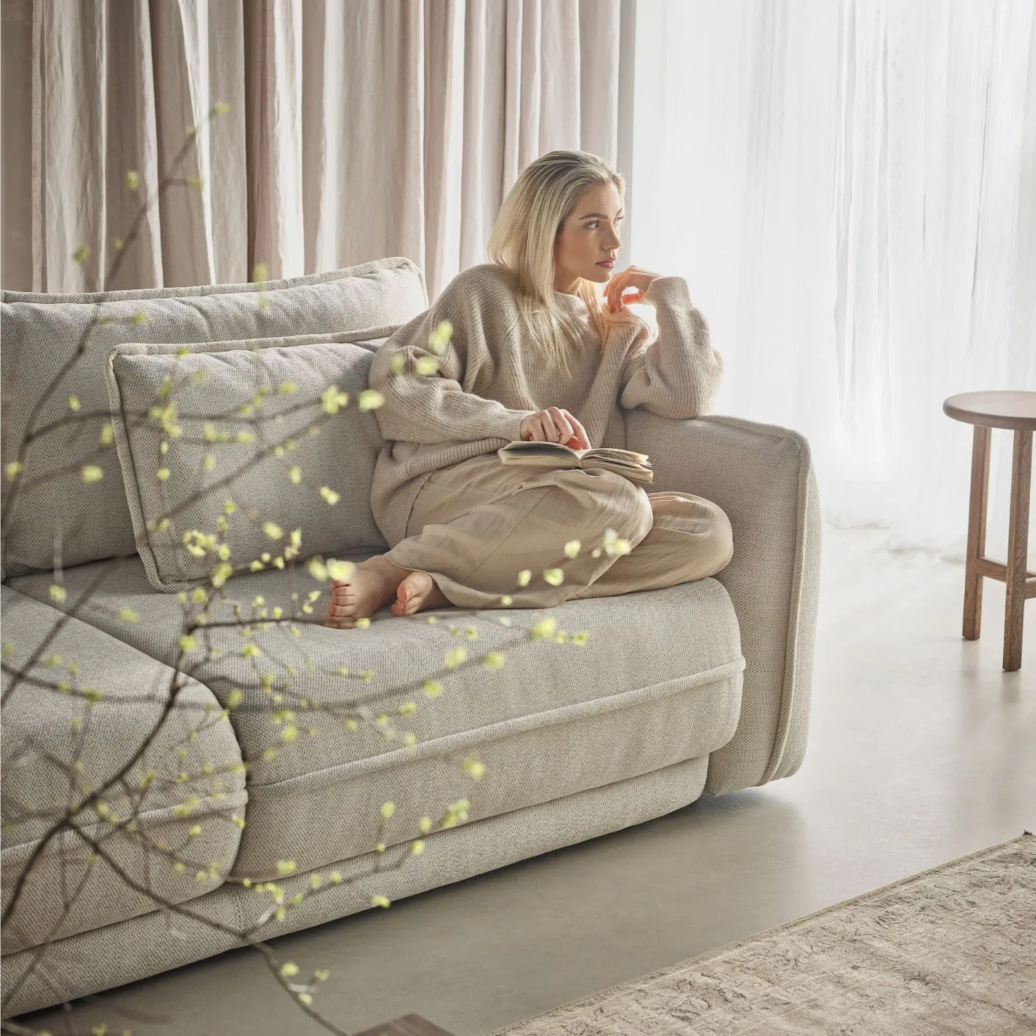 Soffa 3-sits 253cm Greige - Stockholm