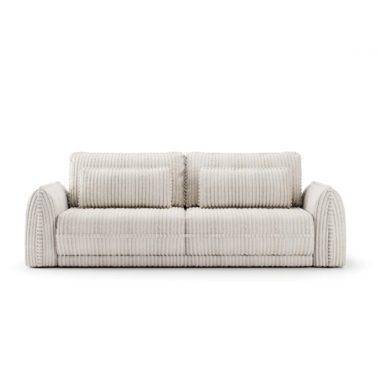 Soffa 3-sits 253cm Fluffig Vit - Stockholm