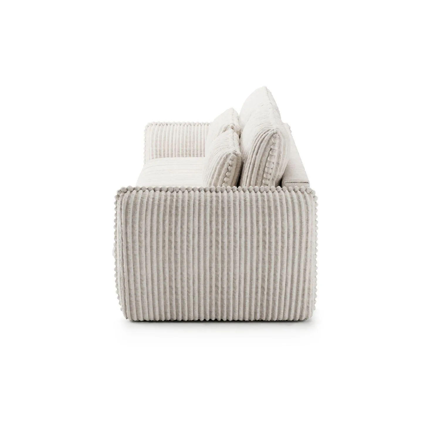 Soffa 3-sits 253cm Fluffig Vit - Stockholm