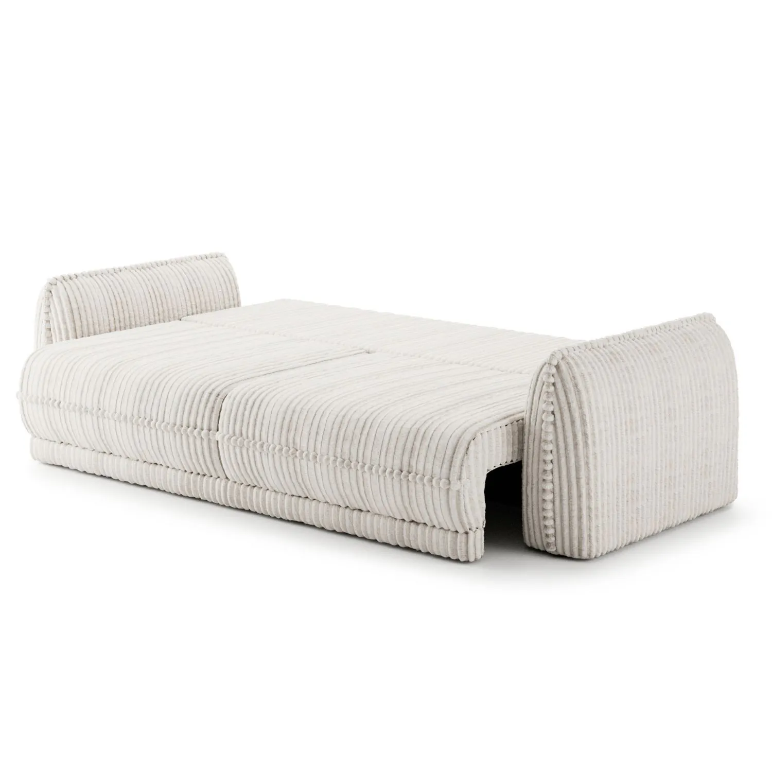 Soffa 3-sits 253cm Fluffig Vit - Stockholm