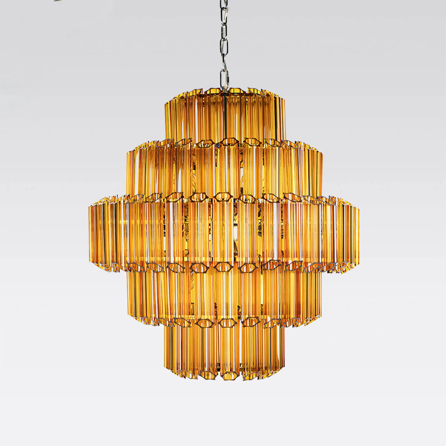 Kristallkrona Ø65cm Verona Krom/Bärnsten