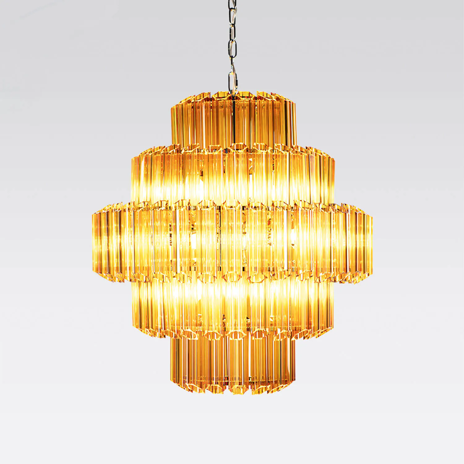 Kristallkrona Ø65cm Verona Krom/Bärnsten