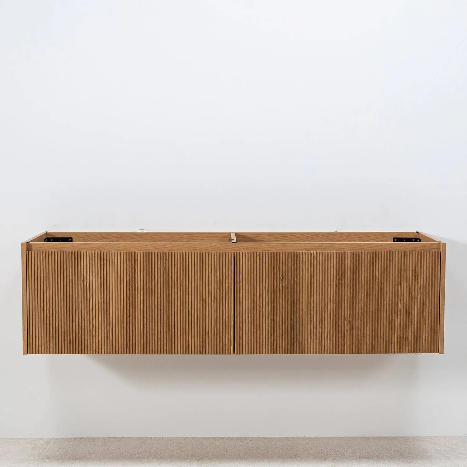 Dubbelkommod Ek 150cm Beige Marmor - Båstad