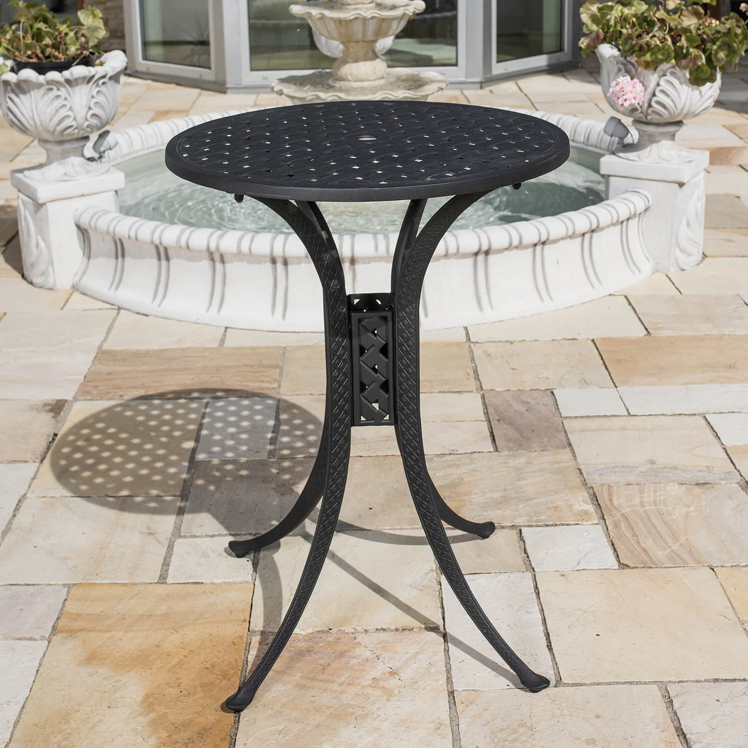 Barbord Utomhus Svart Aluminium Salerno Ø76cm