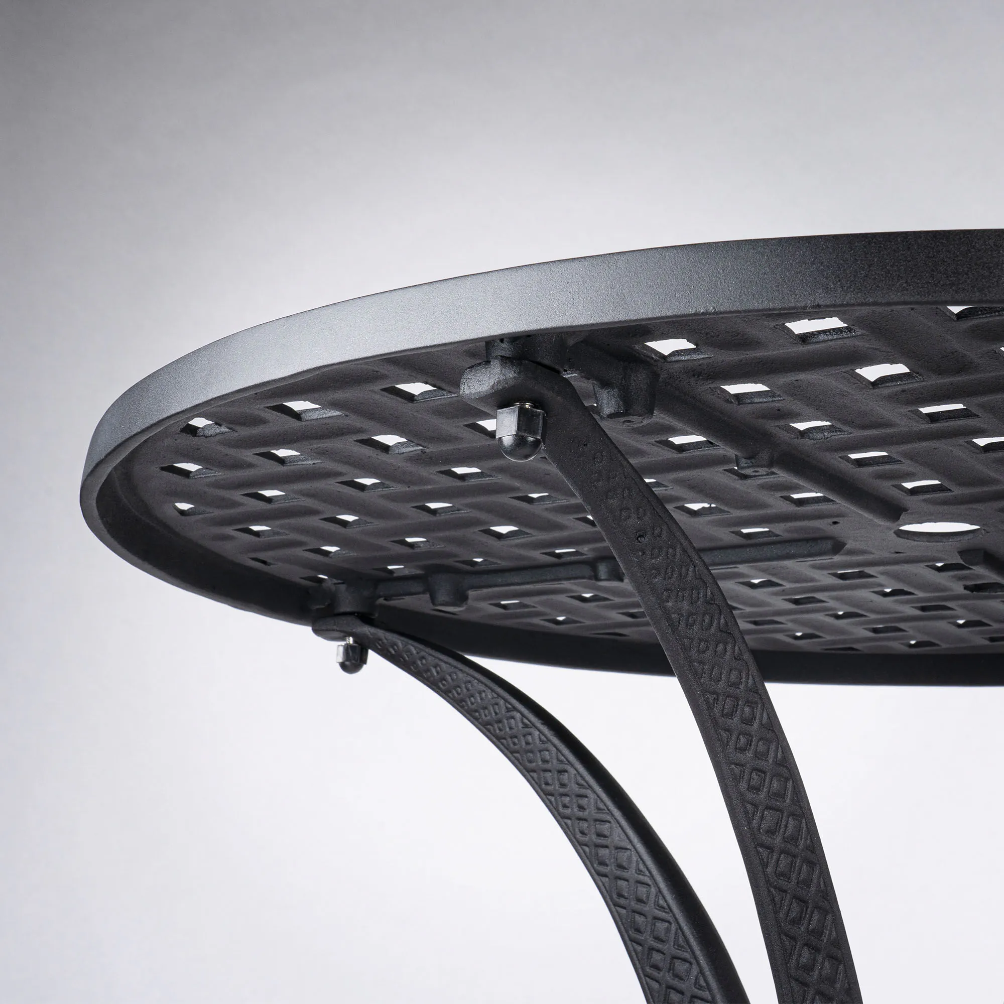 Bargrupp Utomhus Svart Aluminium 2 stolar - Salerno Ø76cm
