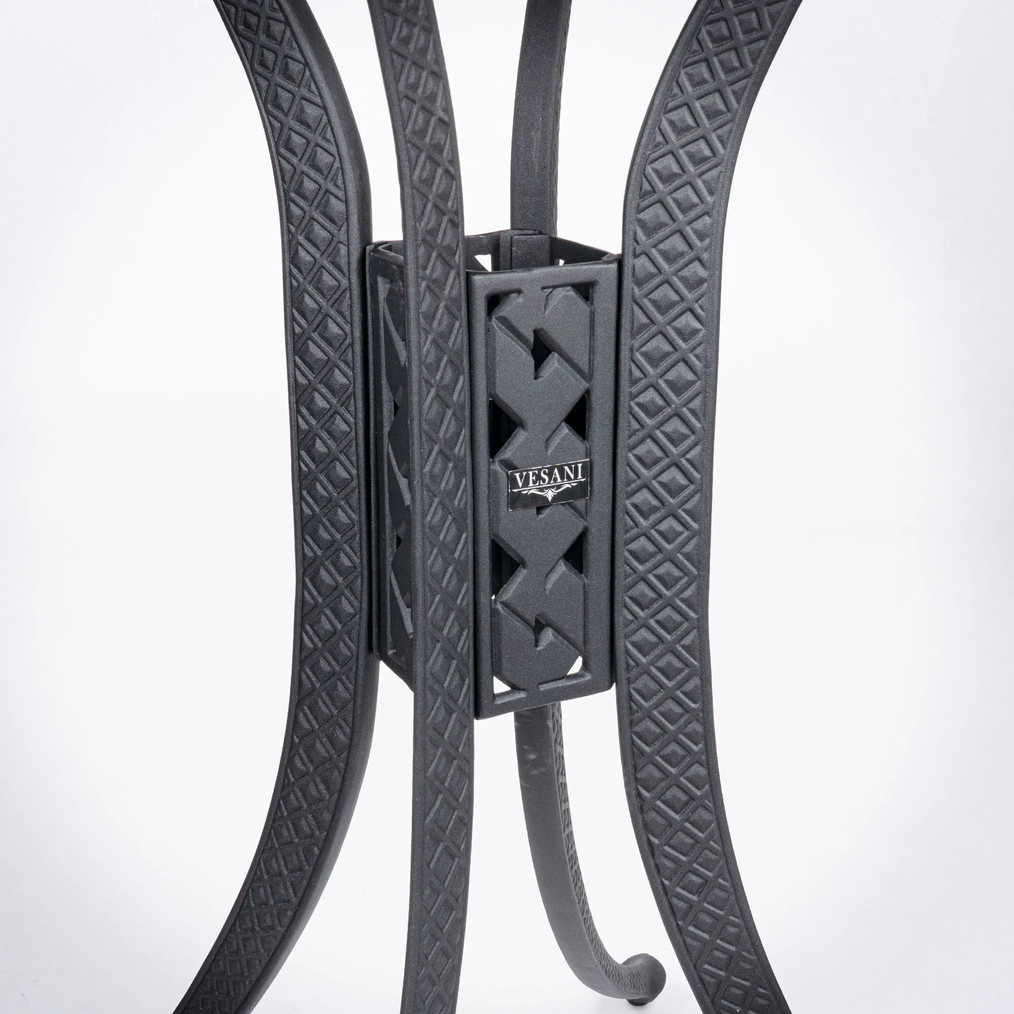 Bargrupp Utomhus Svart Aluminium 2 stolar - Salerno Ø76cm