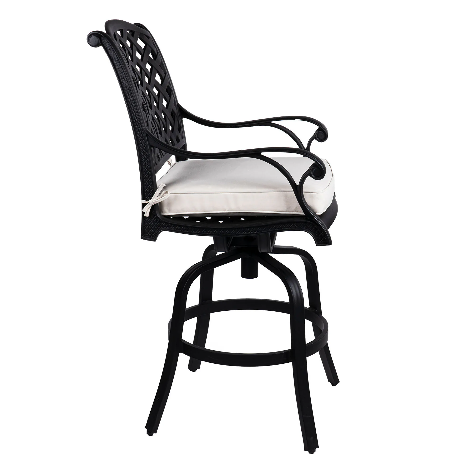 Bargrupp Utomhus Svart Aluminium 2 stolar - Salerno Ø76cm