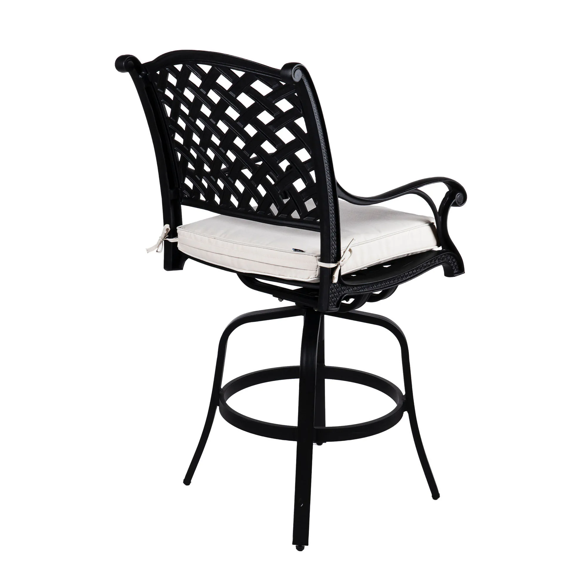 Bargrupp Utomhus Svart Aluminium 2 stolar - Salerno Ø76cm