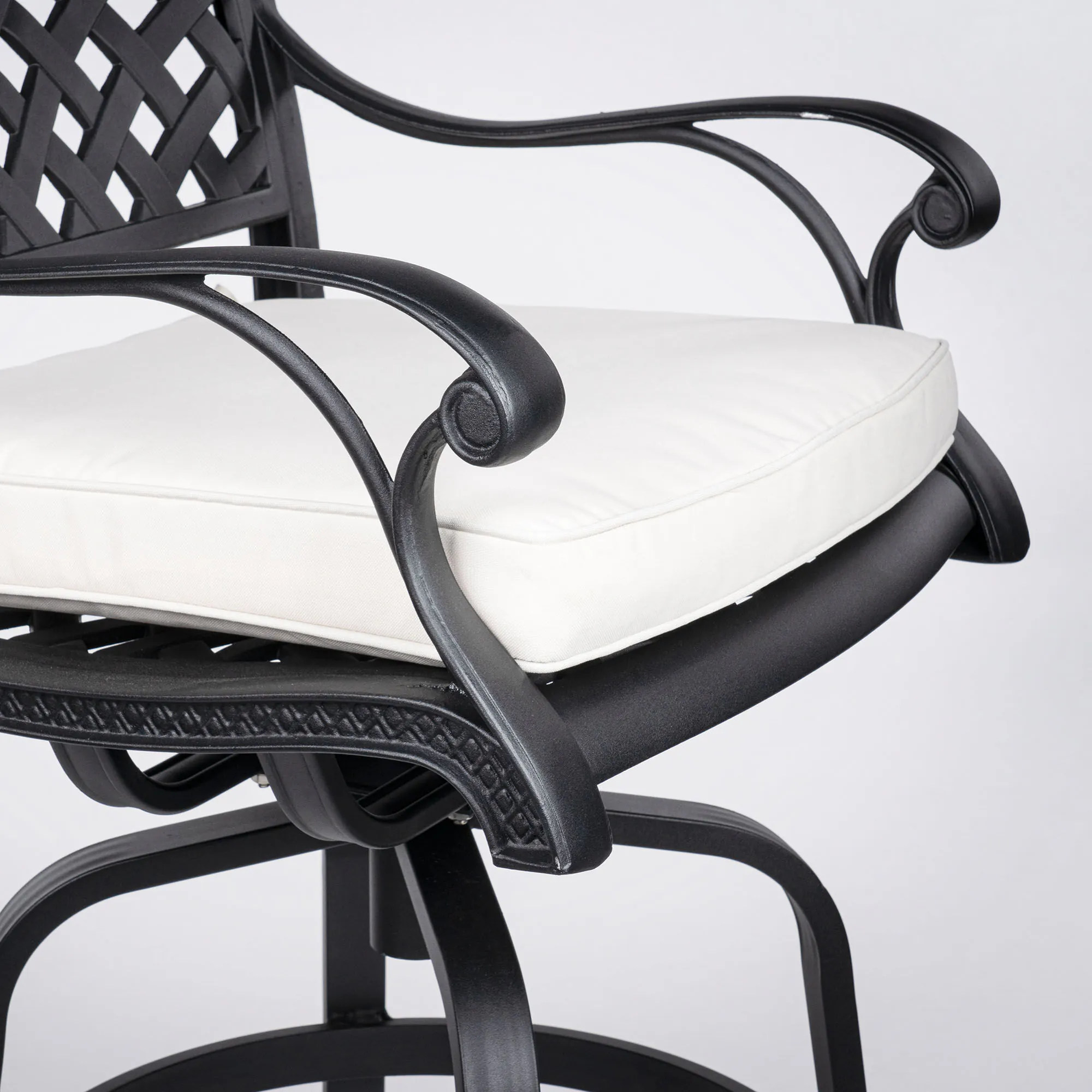 Bargrupp Utomhus Svart Aluminium 2 stolar - Salerno Ø76cm