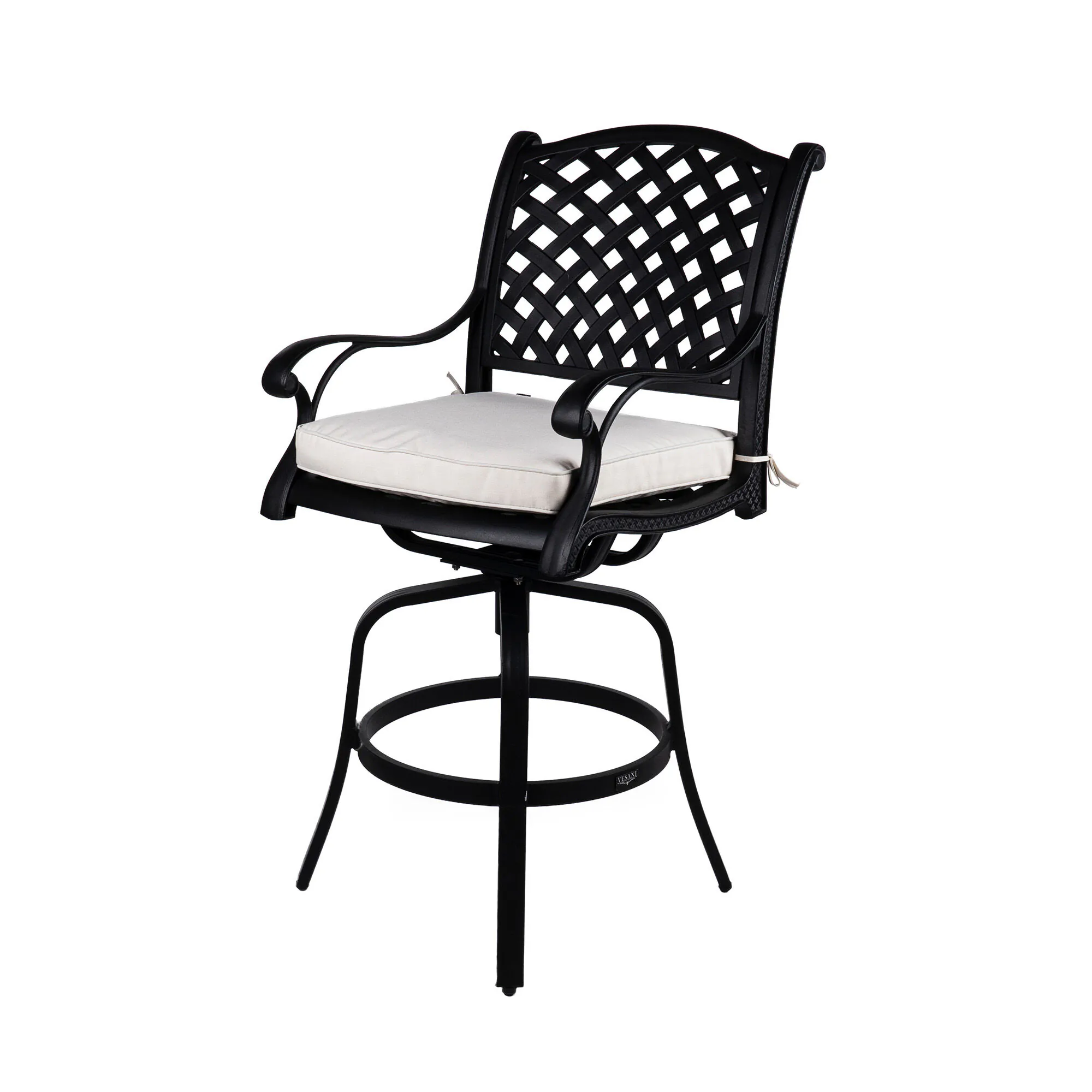 Bargrupp Utomhus Svart Aluminium 2 stolar - Salerno Ø76cm
