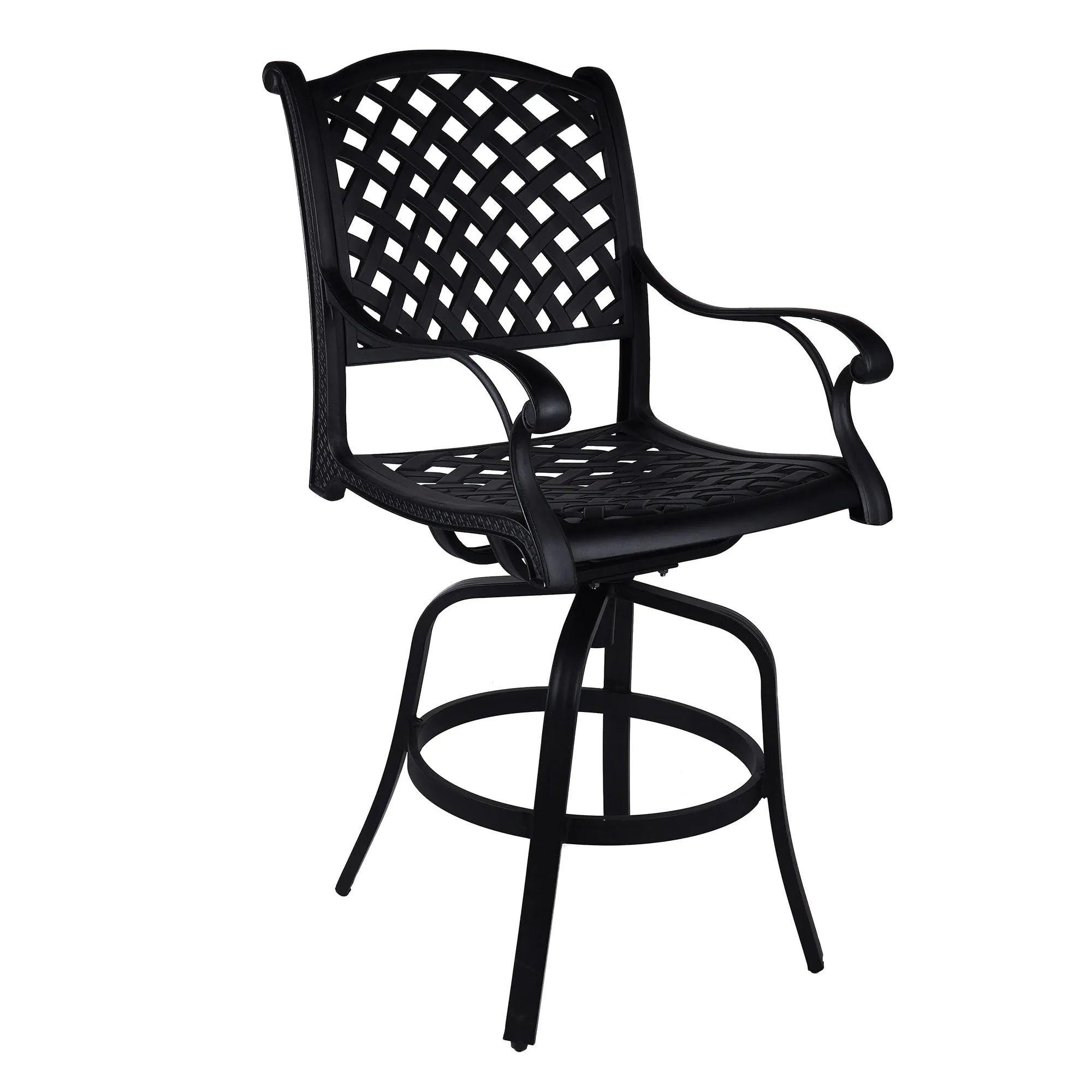 Barstol Utomhus 2-pack Svart Aluminium Salerno