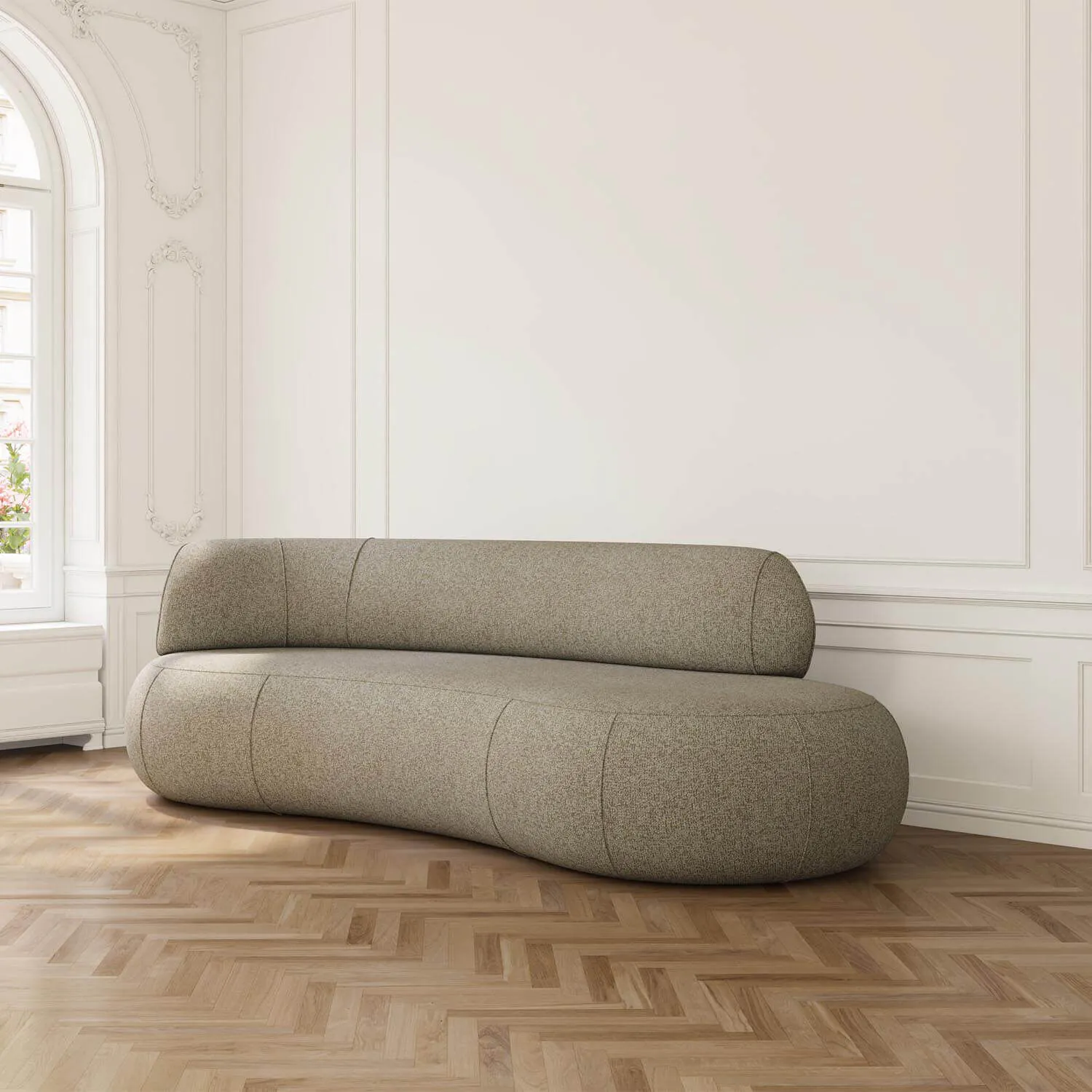 Soffa 3-sits 253cm Beige Armstöd Vänster - Malibu