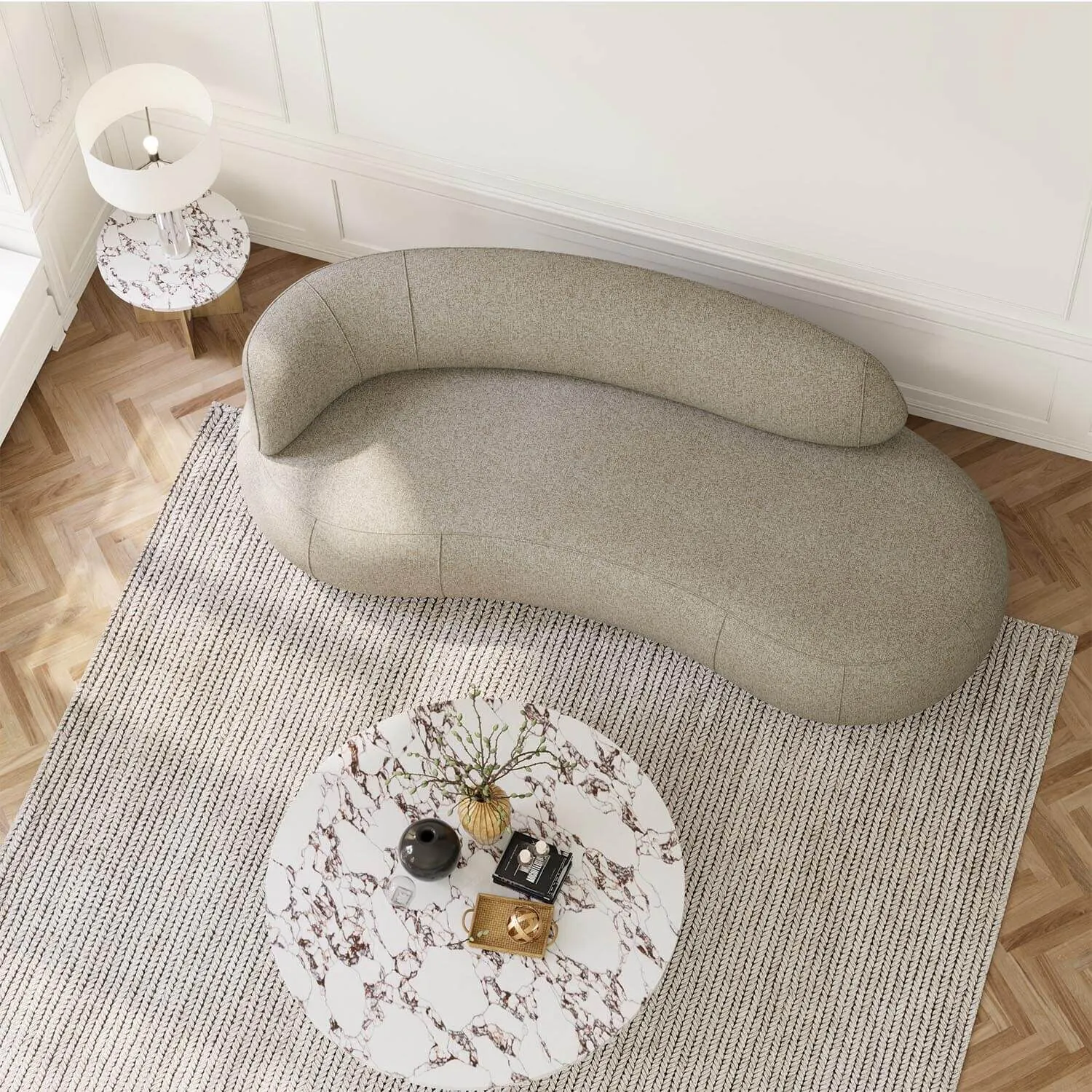 Soffa 3-sits 253cm Beige Armstöd Vänster - Malibu