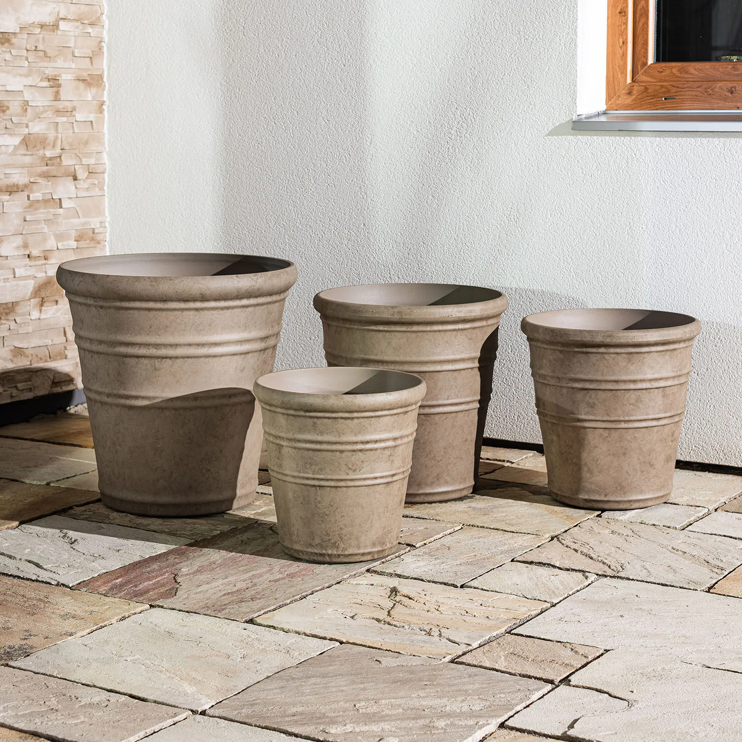 Beige Kruka Utomhus 46x46cm - Flavia