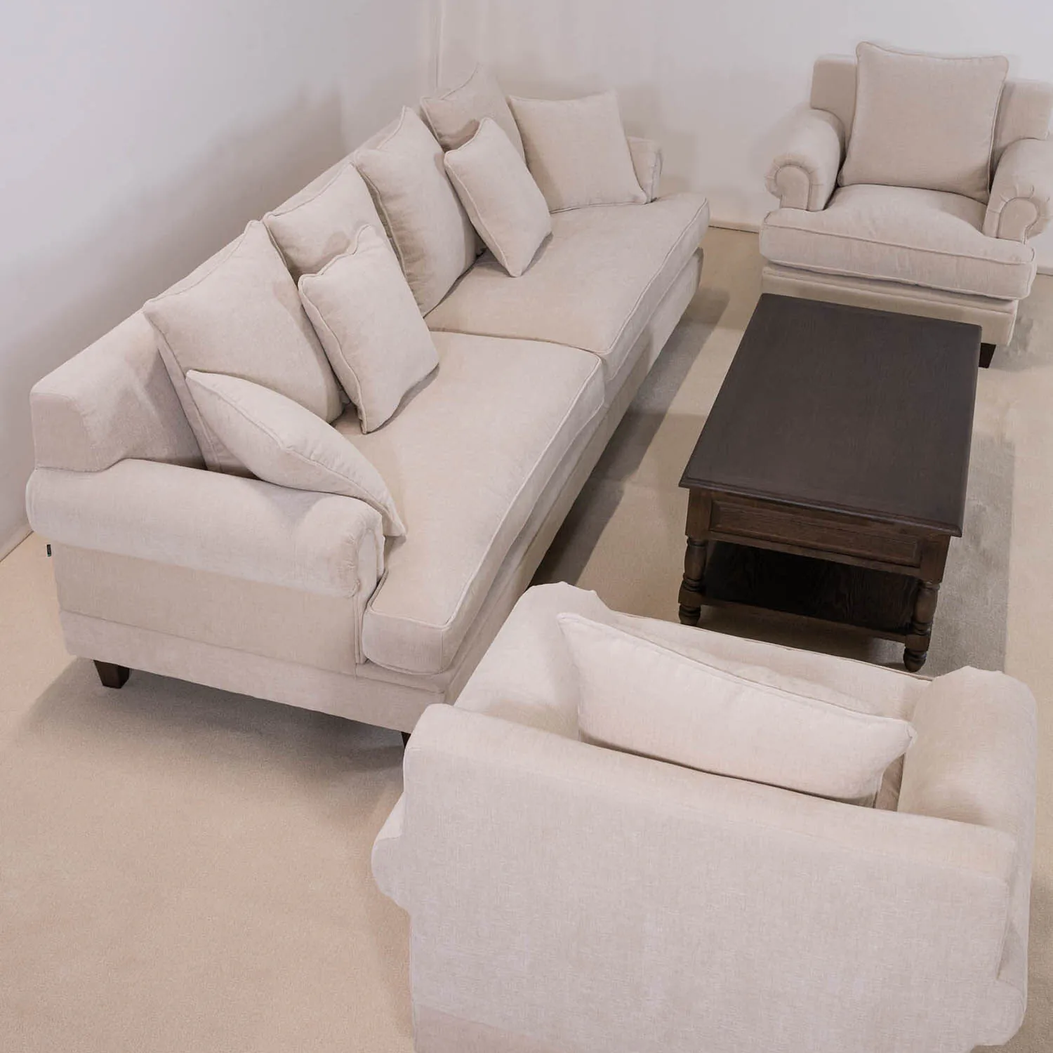 Howardsoffa 3-sits XL Beige 300cm - Hampton